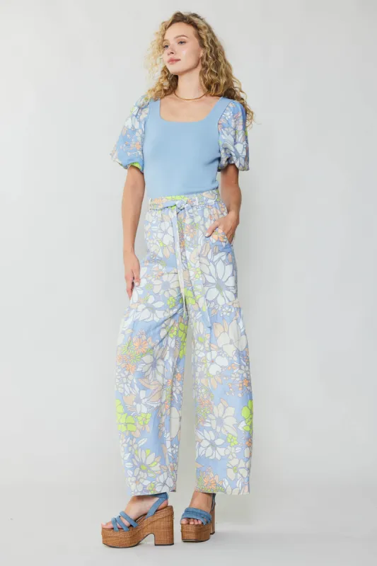 Linen Blend Floral Pants sold by Current Air