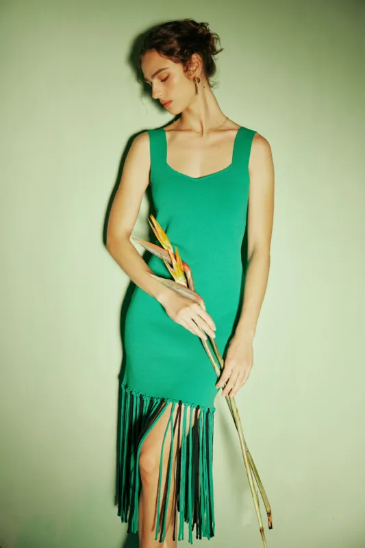 Knit Fringe Hem Dress sold by Current Air