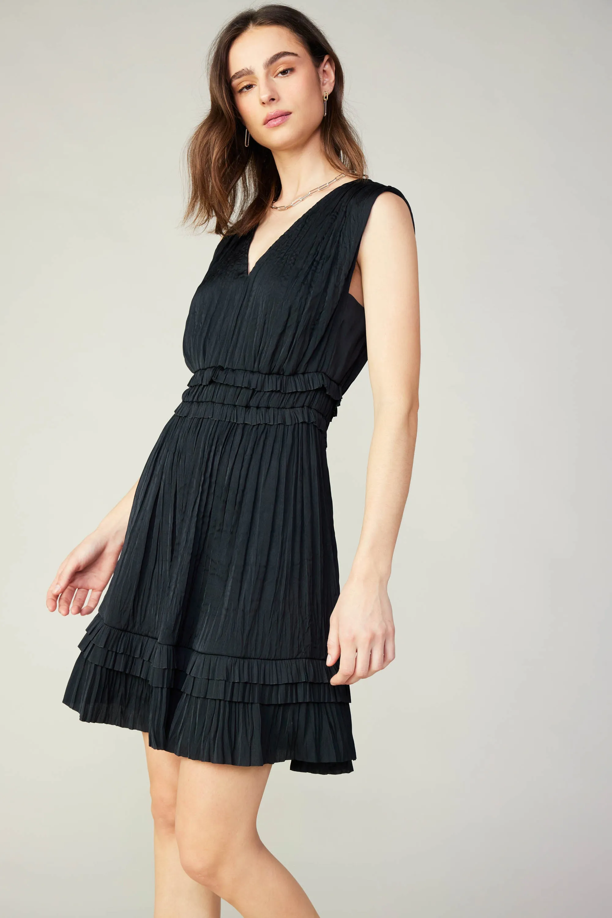 Aurora Crinkle Pleated Mini Dress sold by Current Air product image thumbnail 3