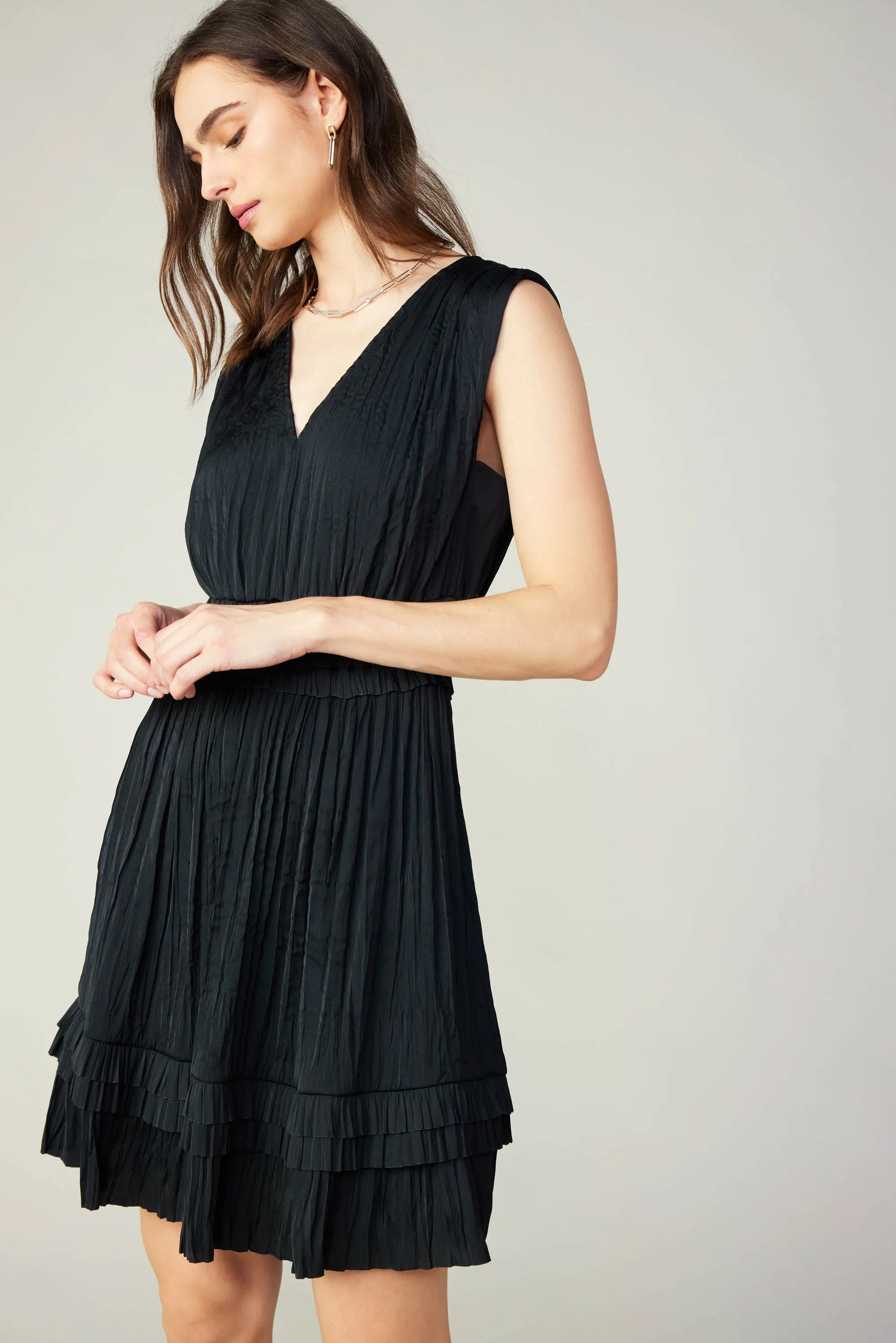 Aurora Crinkle Pleated Mini Dress sold by Current Air product image thumbnail 5