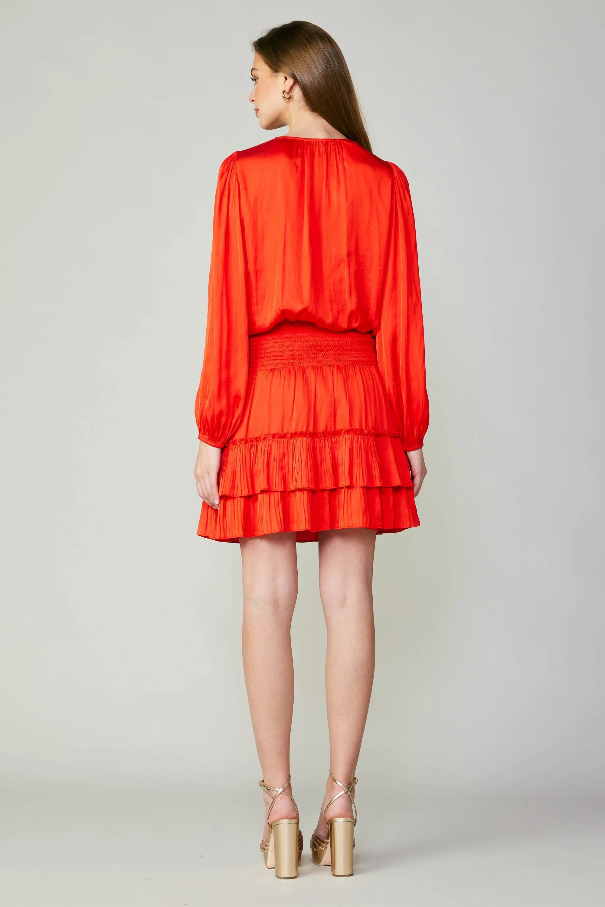 Pleated Surplice Mini Dress sold by Current Air product image thumbnail 5