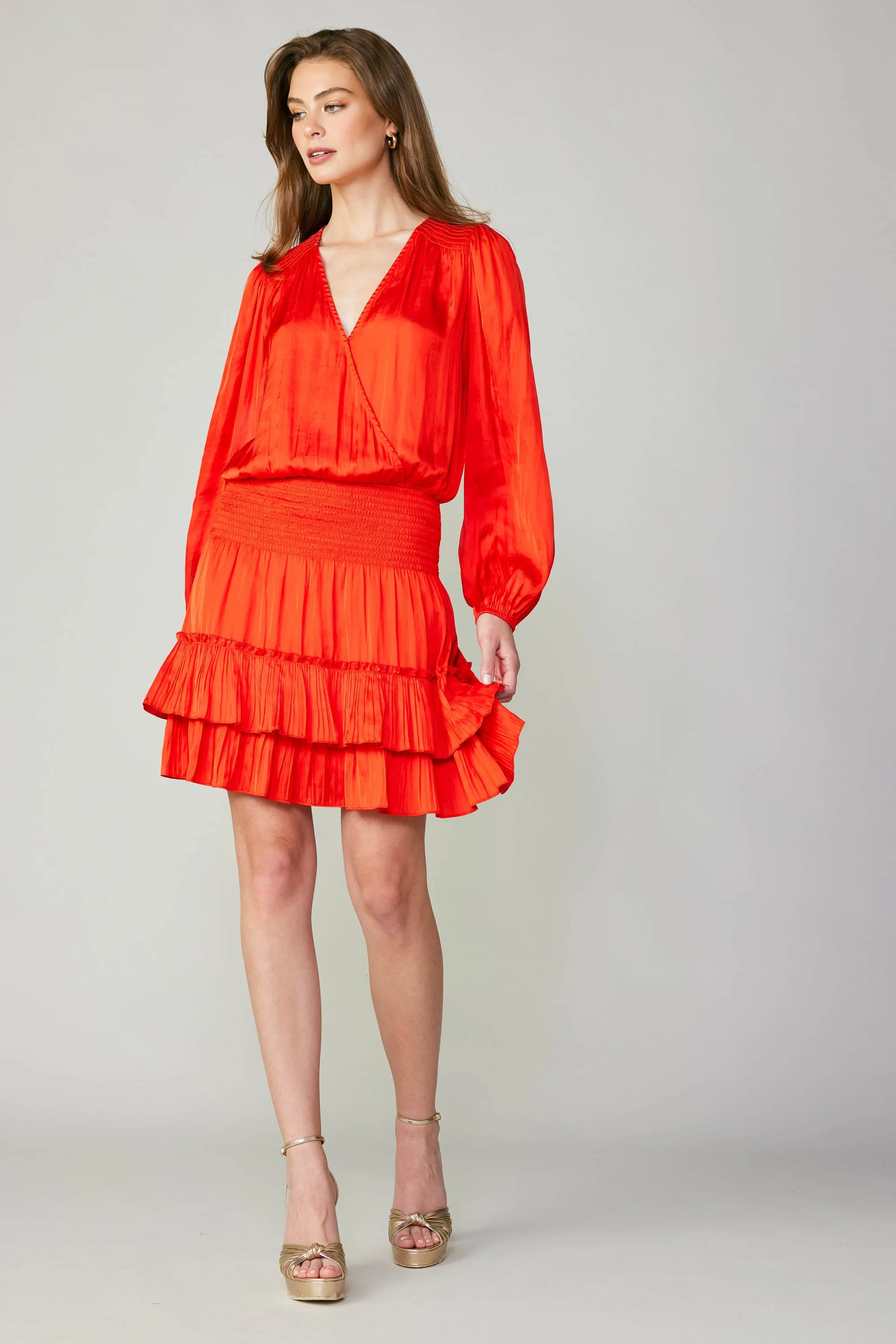 Pleated Surplice Mini Dress sold by Current Air product image thumbnail 2