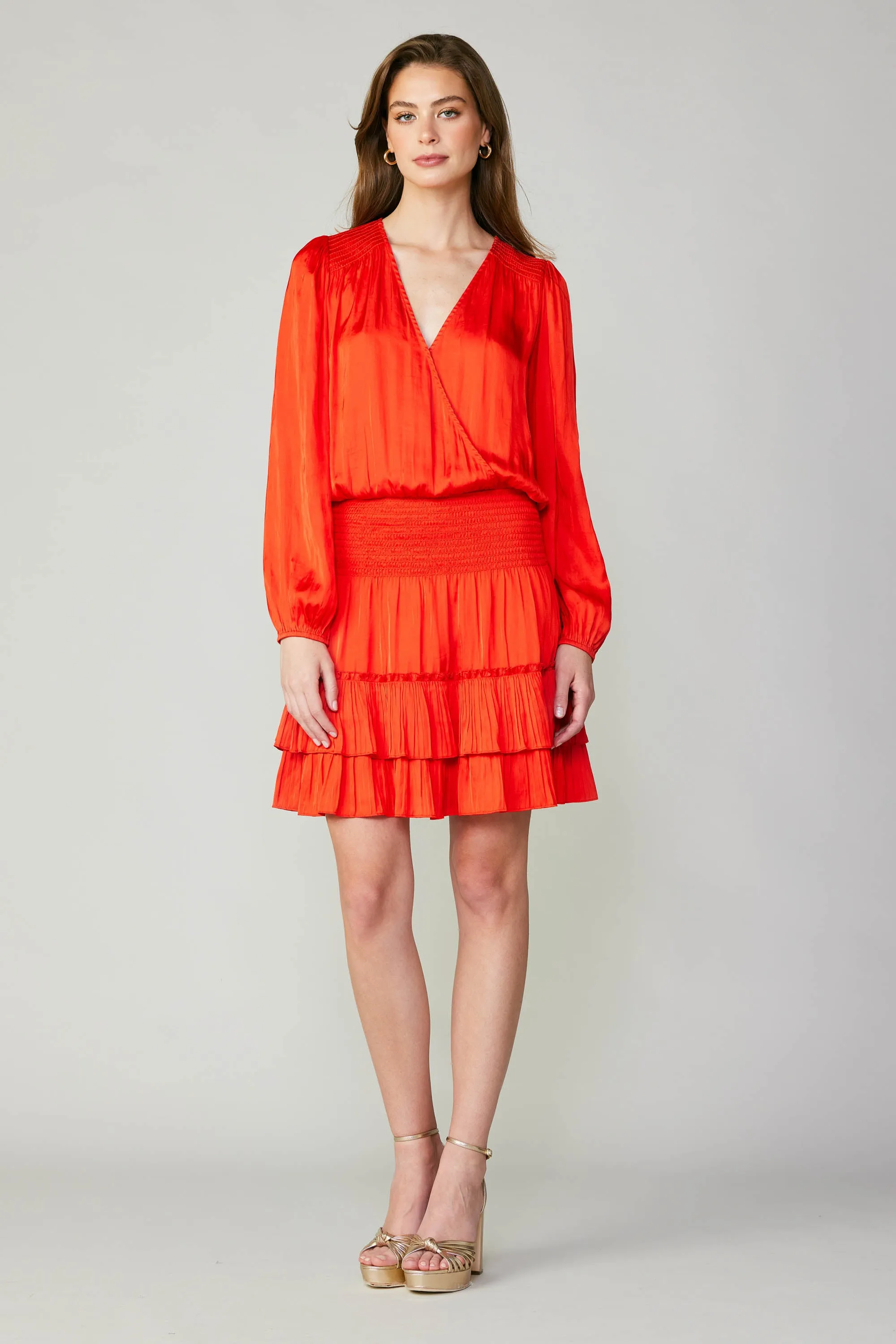 Pleated Surplice Mini Dress sold by Current Air