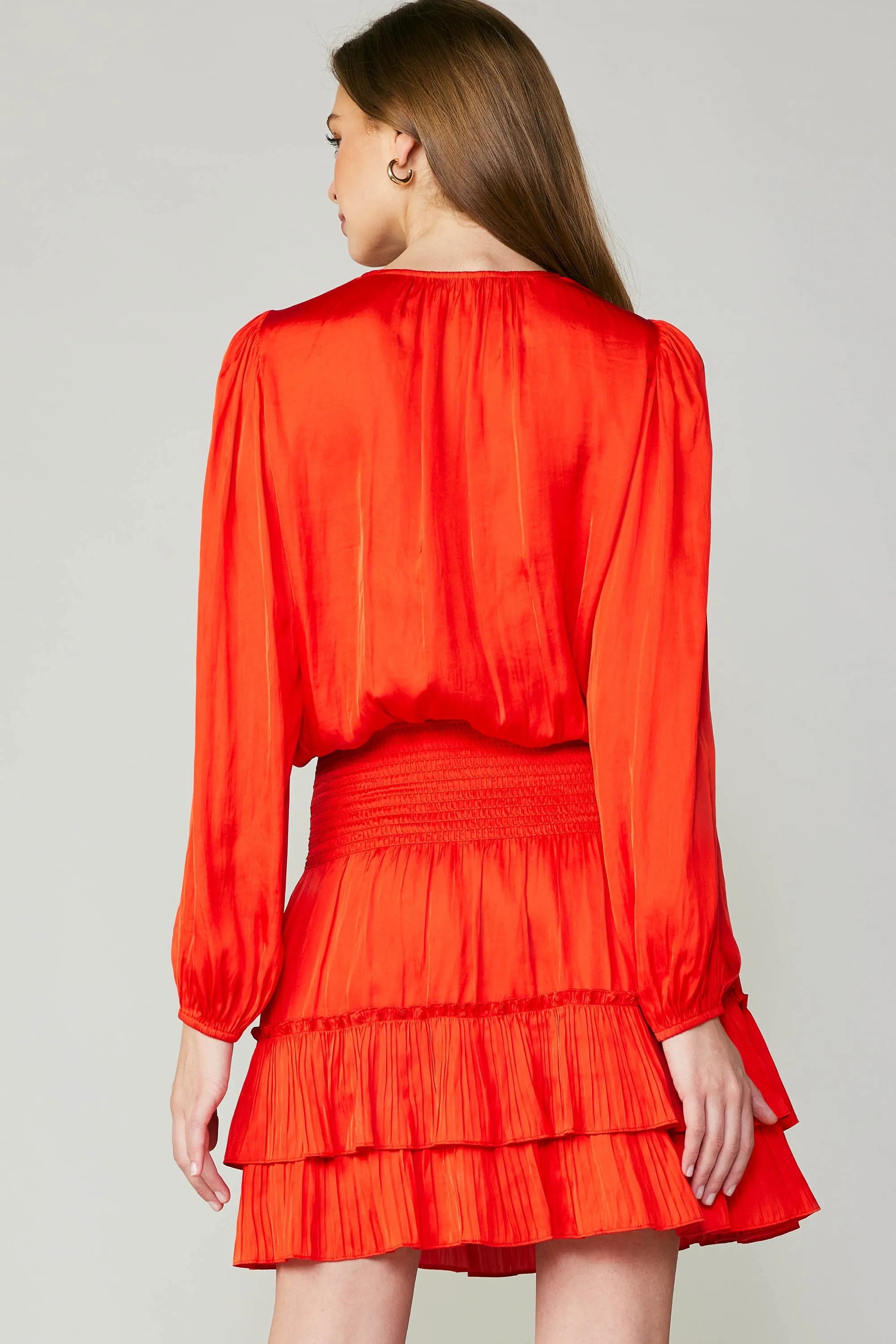 Pleated Surplice Mini Dress sold by Current Air product image thumbnail 4