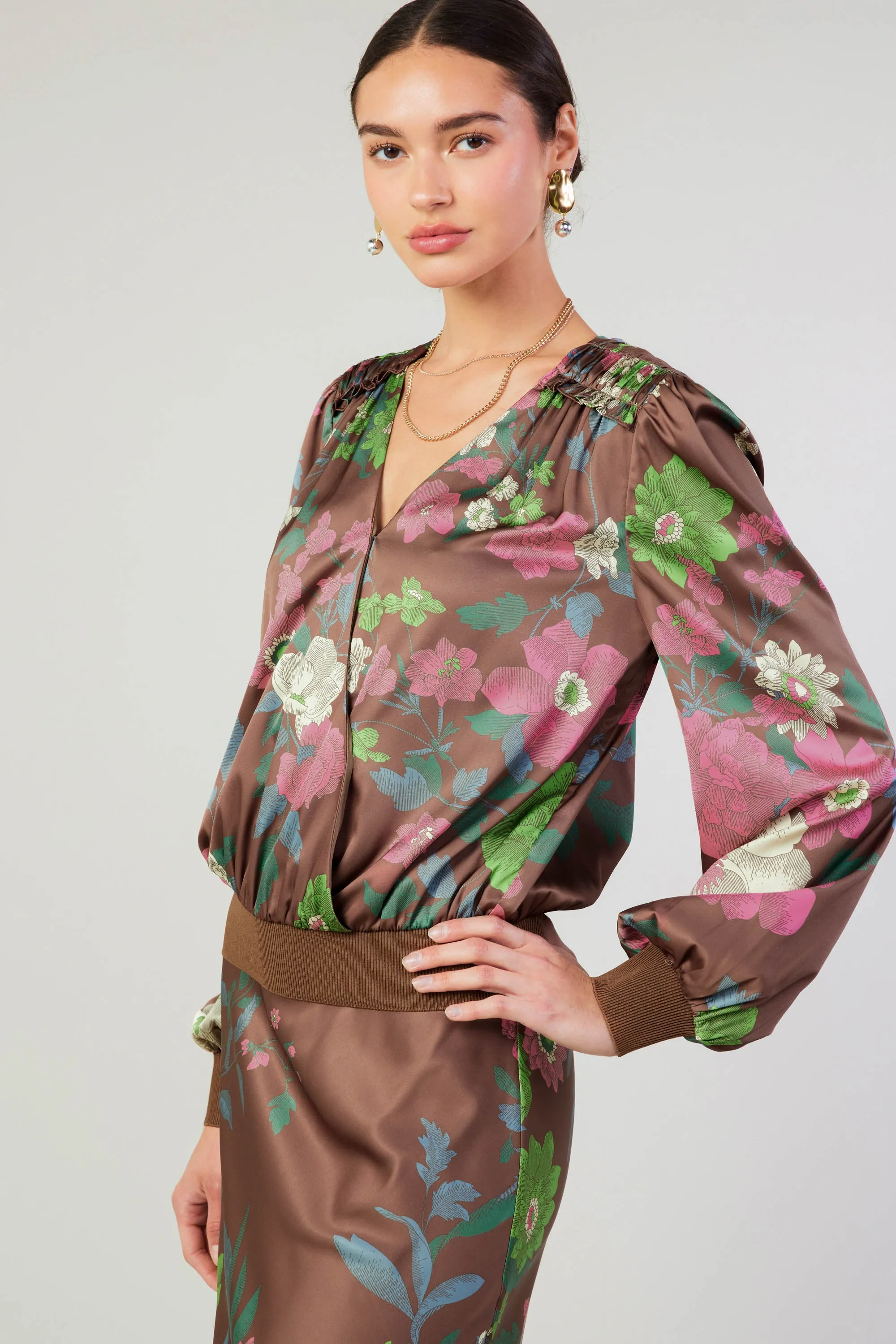 Floral Surplice Blouse sold by Current Air