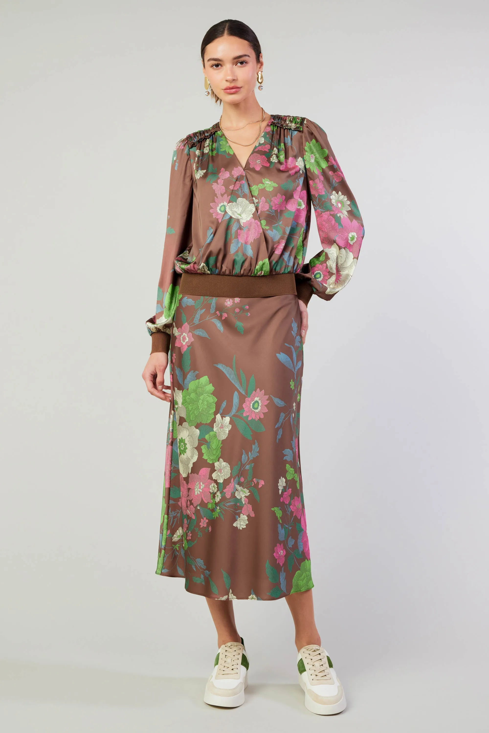 Floral Surplice Blouse sold by Current Air product image thumbnail 3