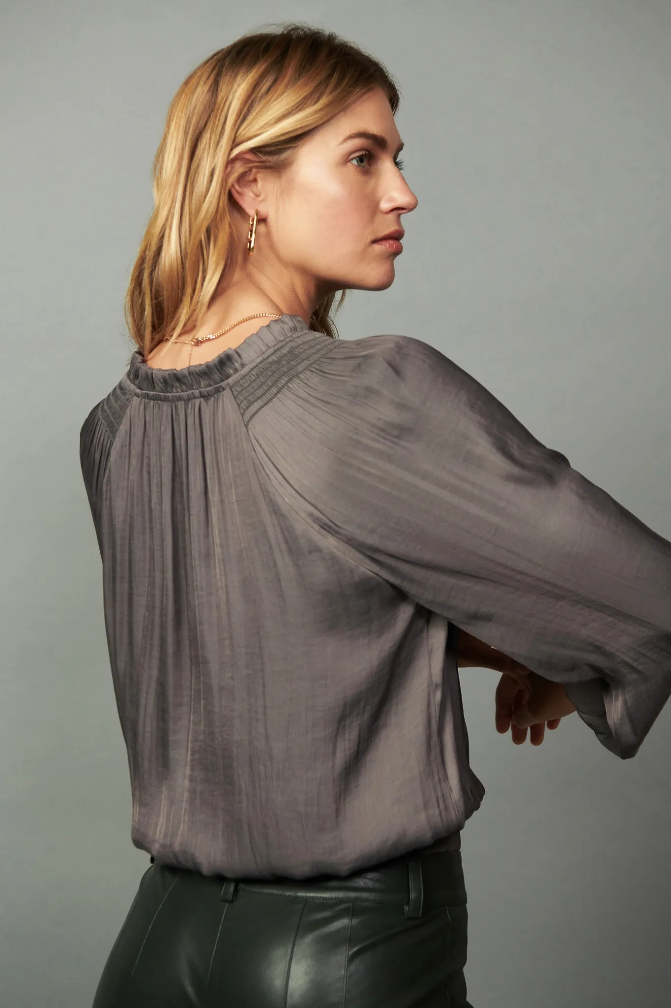 Ruffled Surplice Blouse sold by Current Air product image thumbnail 3