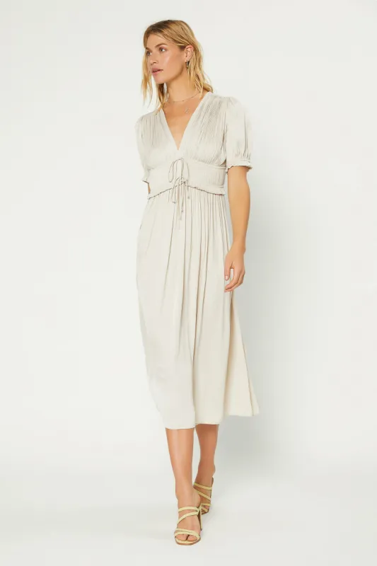 Amelia Pleated Maxi Dress sold by Current Air