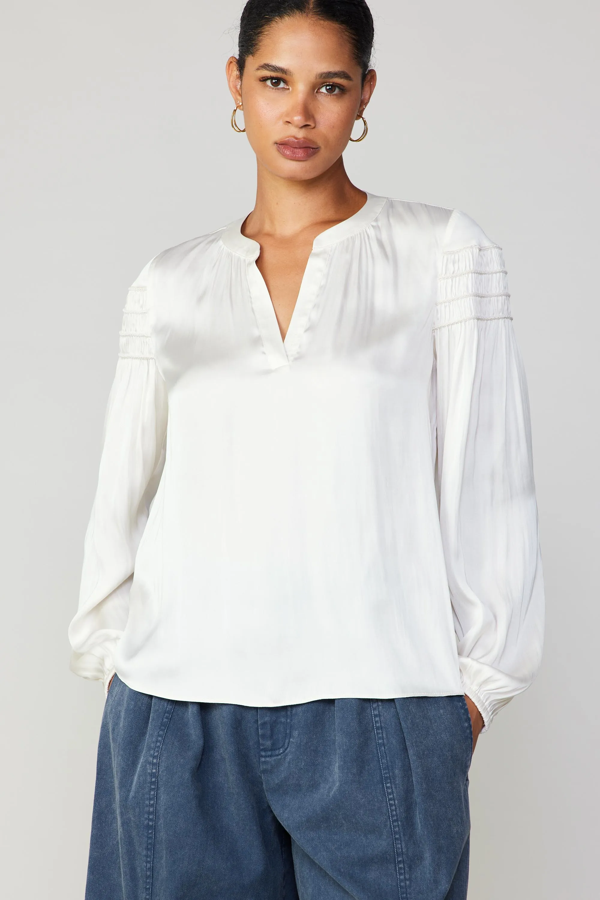 Smocked Sleeve Blouse sold by Current Air