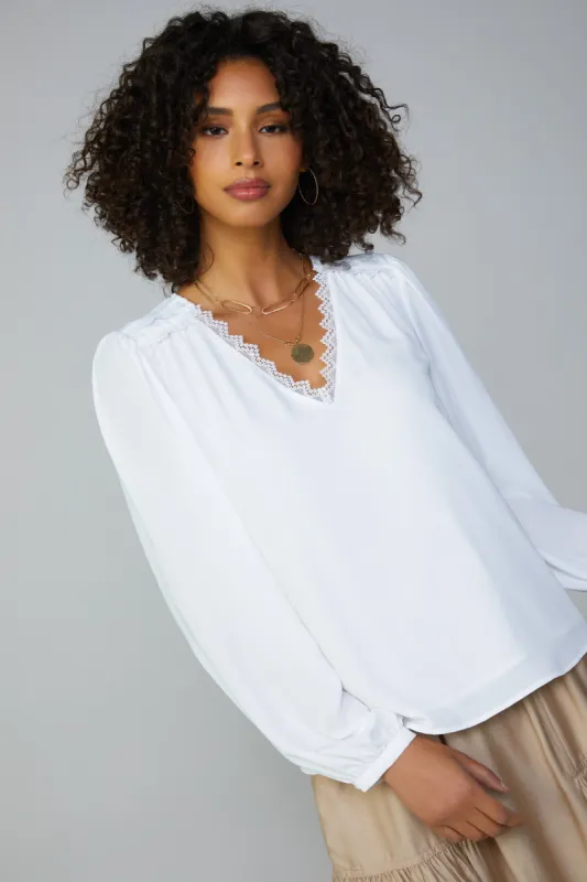 Lace Trim Blouse sold by Current Air