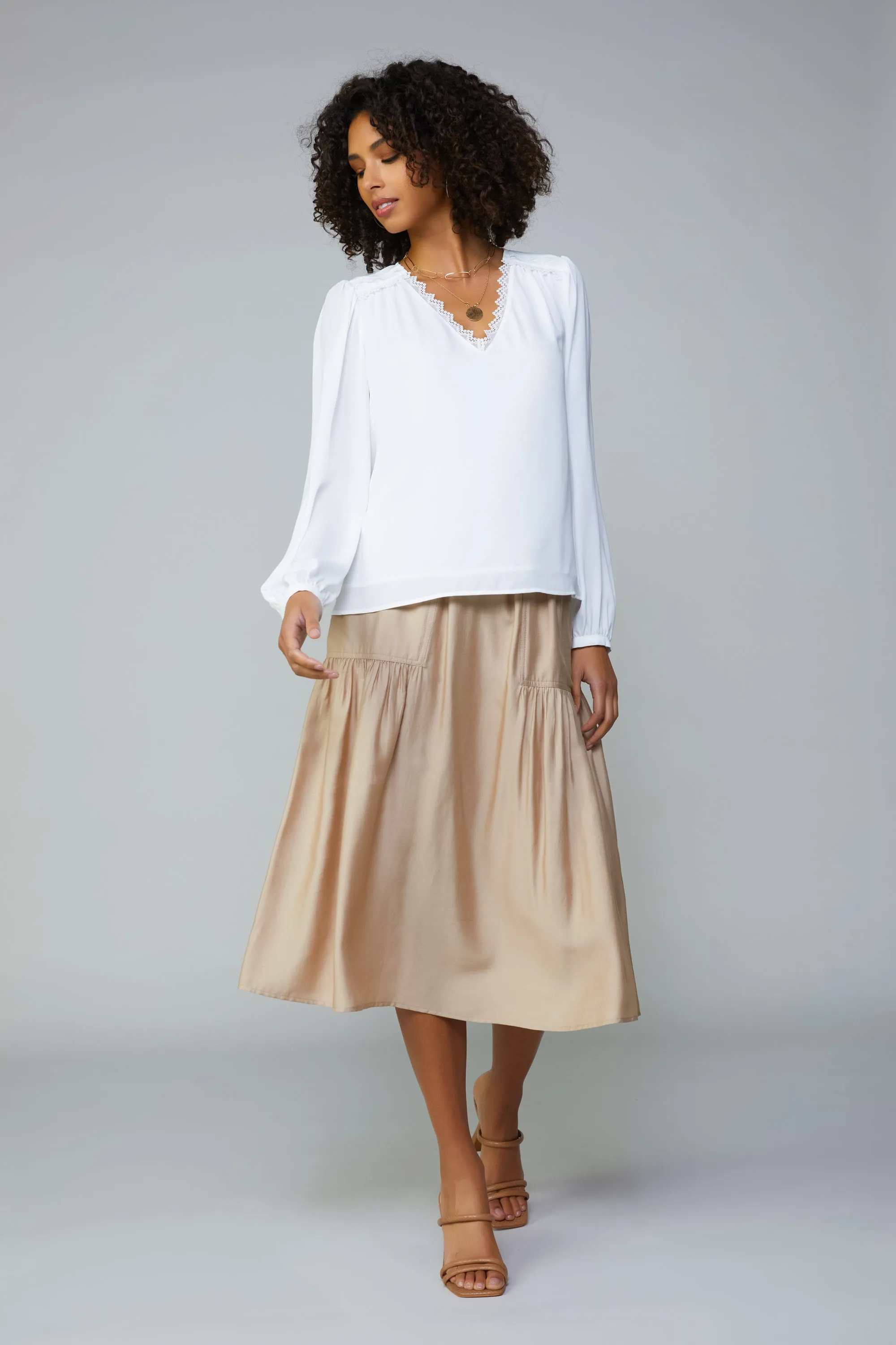 Lace Trim Blouse sold by Current Air product image thumbnail 3