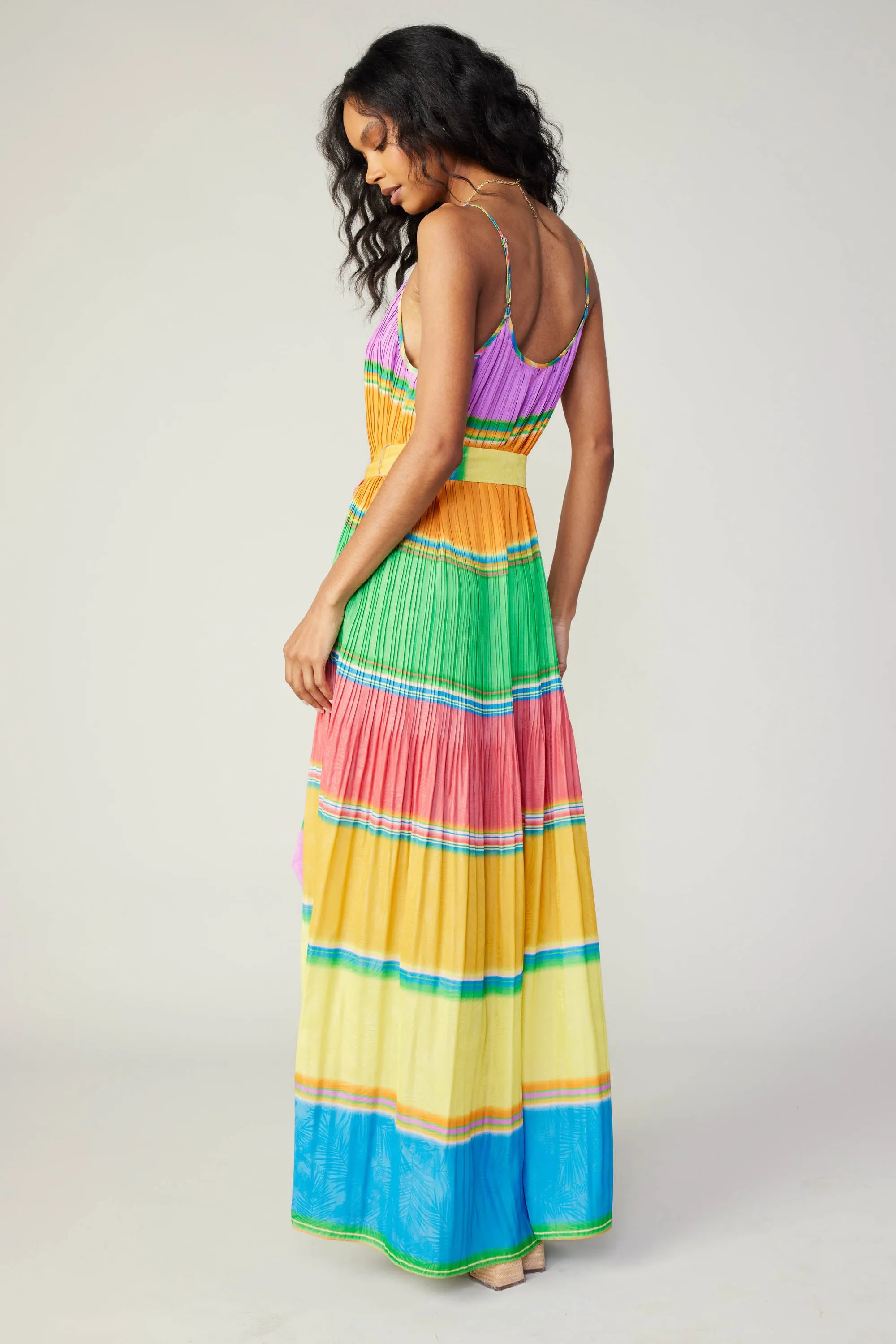Multicolored Pleated Cami Dress sold by Current Air product image thumbnail 5