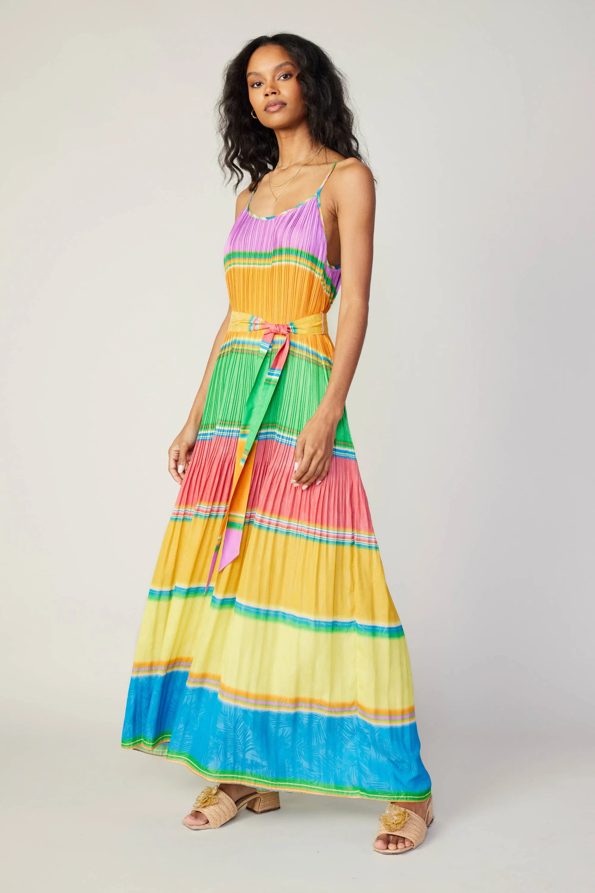 Multicolored Pleated Cami Dress sold by Current Air