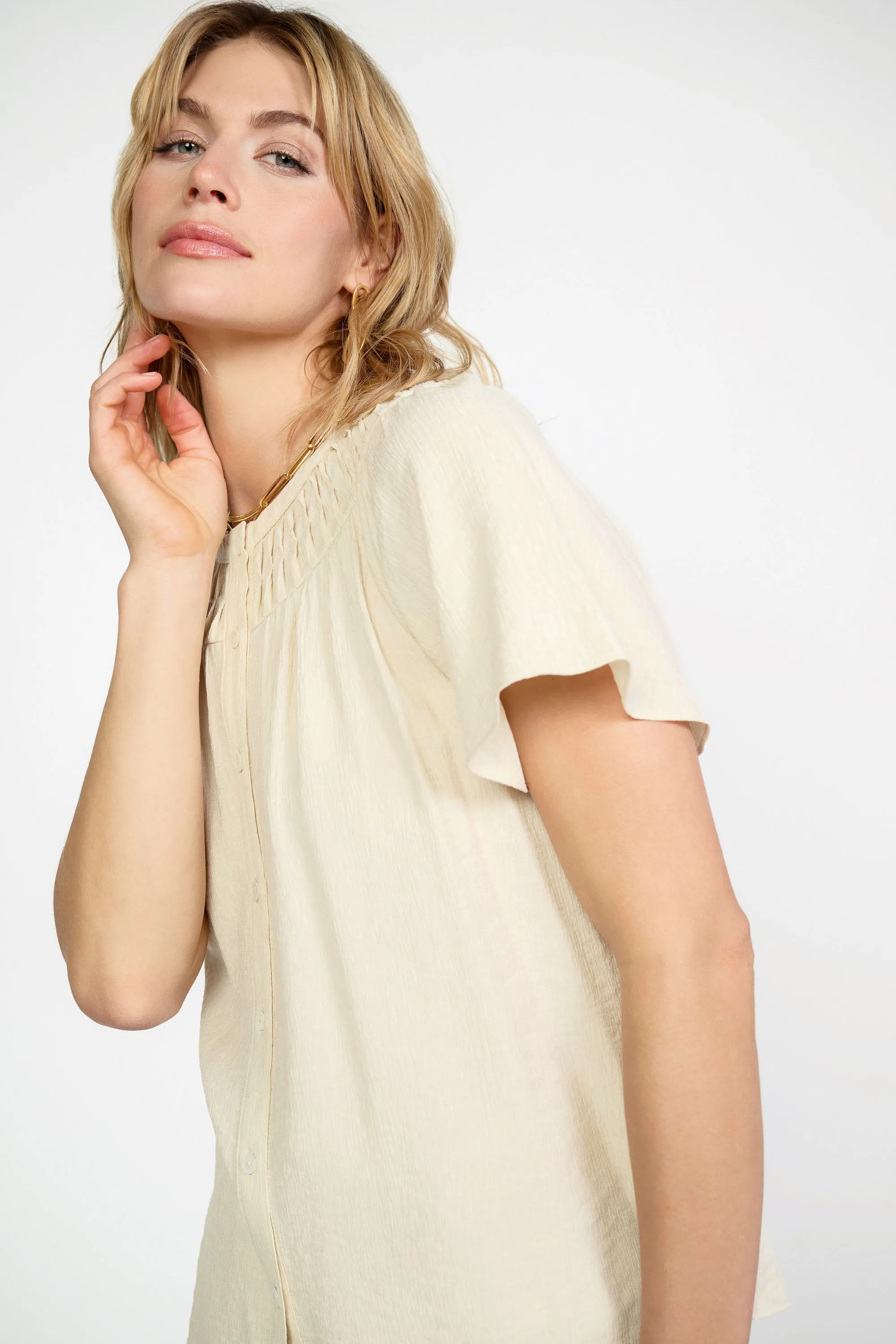 Pintucked Yoke Blouse sold by Current Air product image thumbnail 2