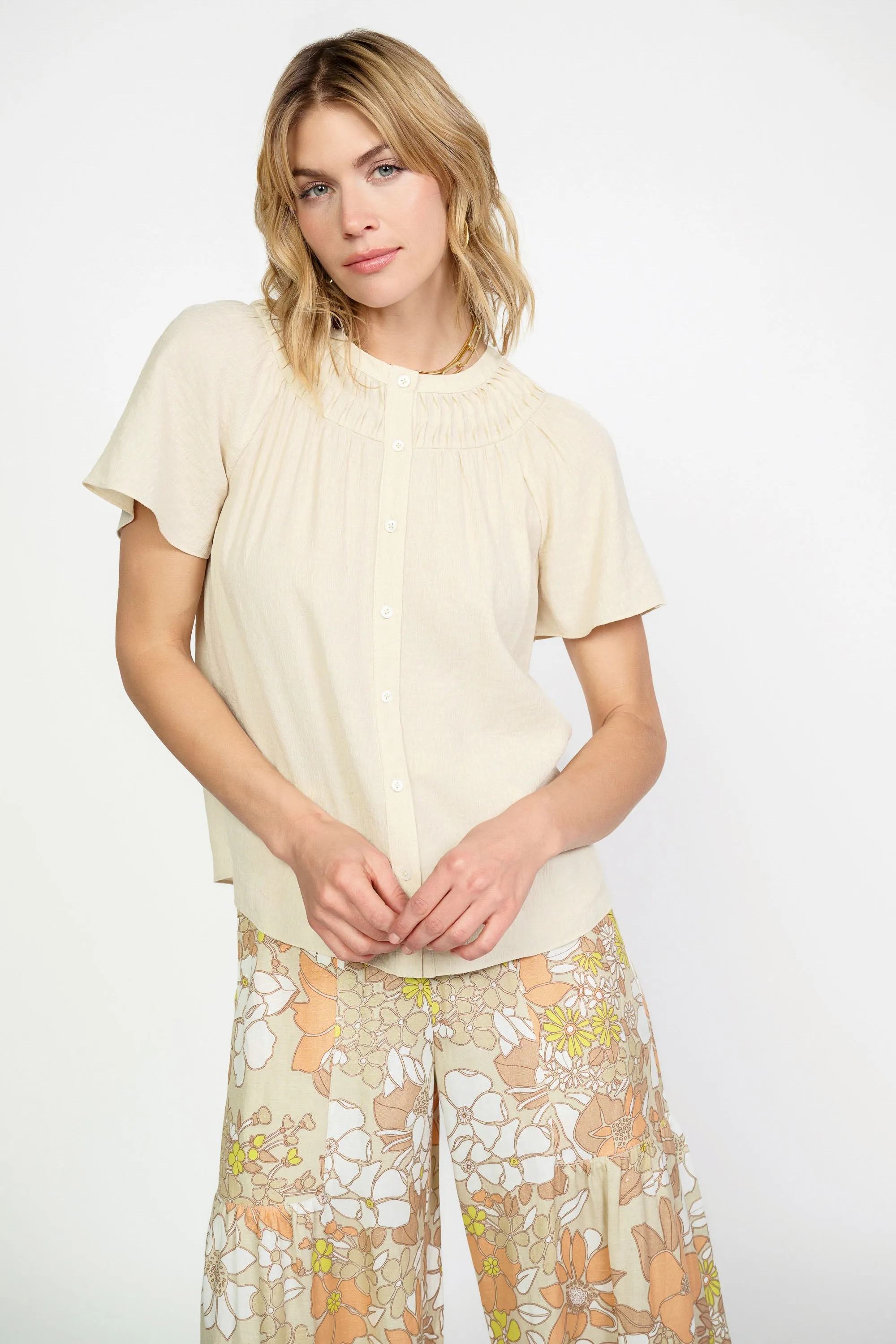 Pintucked Yoke Blouse sold by Current Air