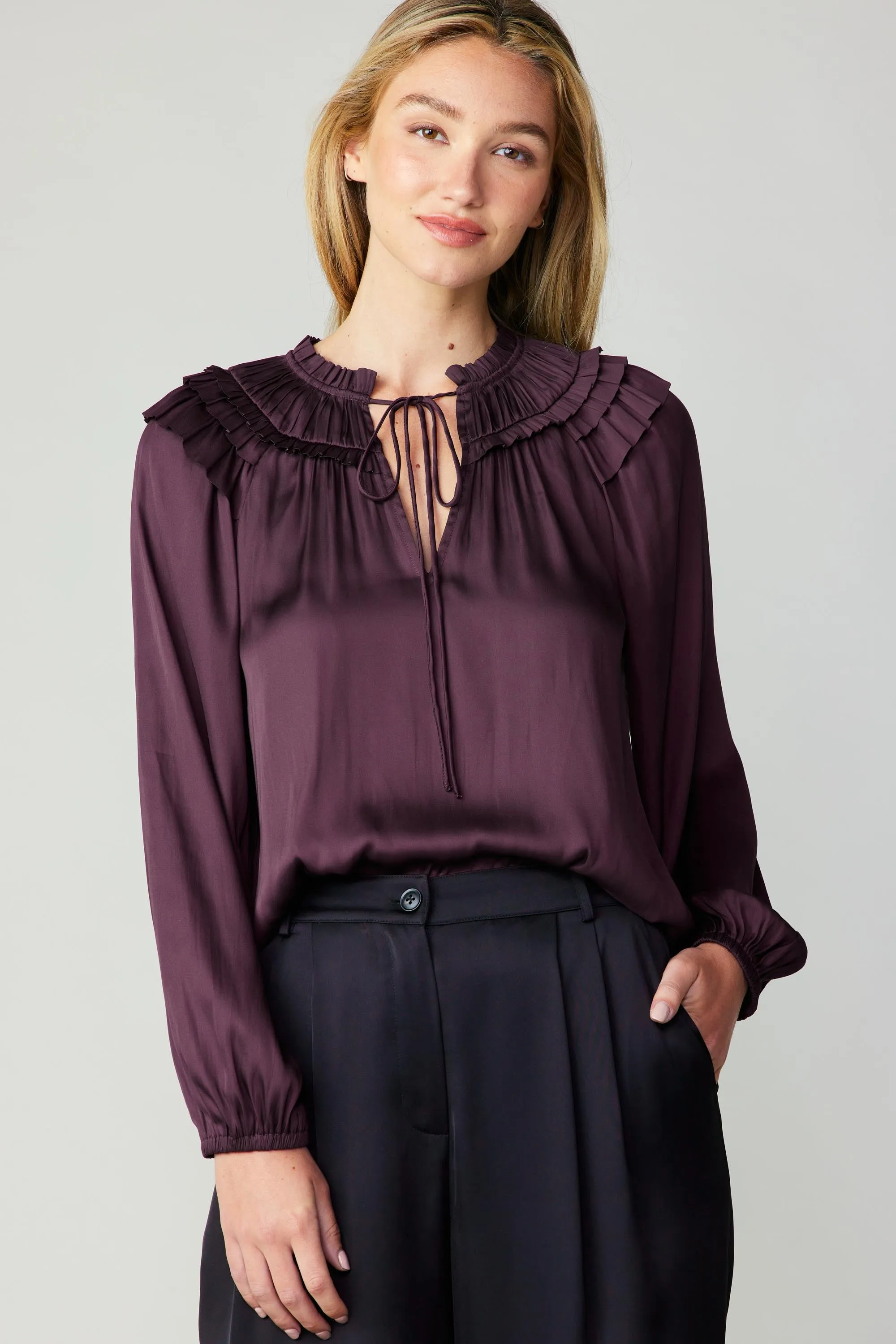 Smocked Shoulder Blouse sold by Current Air