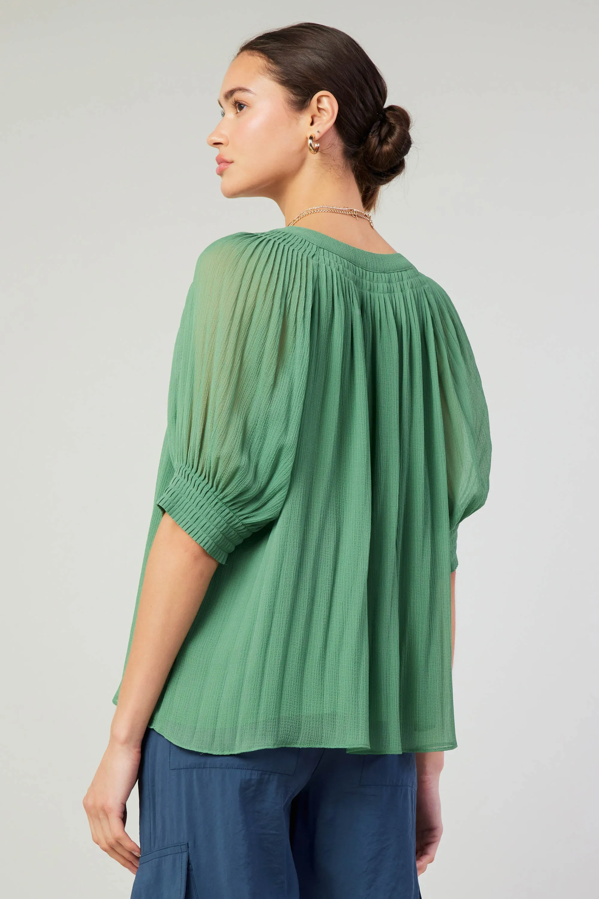 Pleated Cuff Blouse sold by Current Air product image thumbnail 3