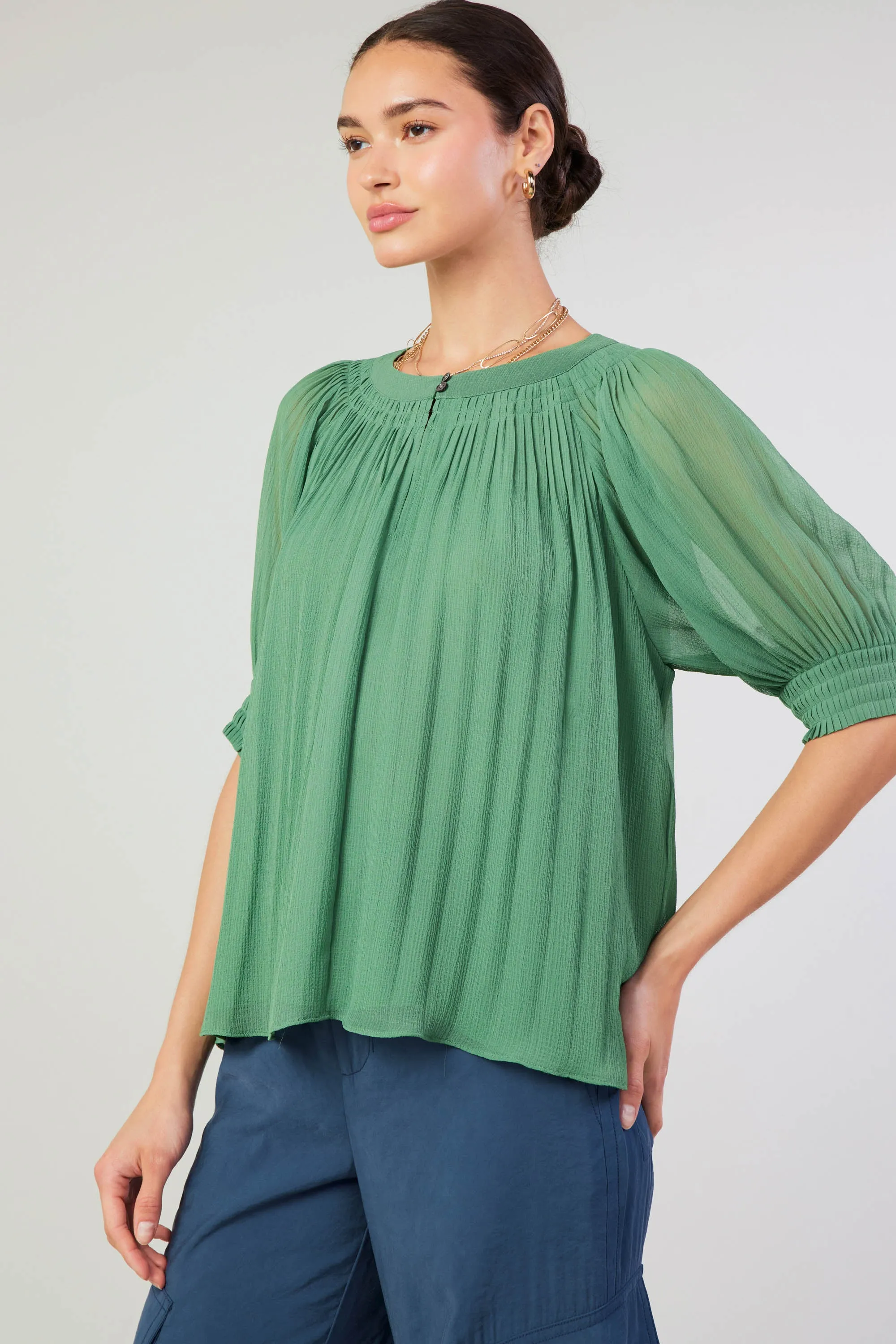 Pleated Cuff Blouse sold by Current Air product image thumbnail 2