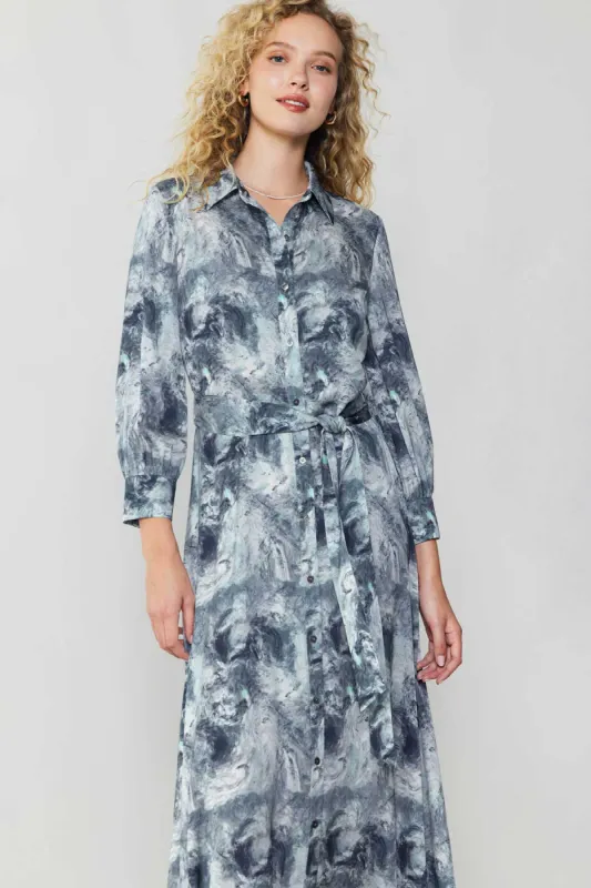 Marbled Motif Buttondown Dress sold by Current Air