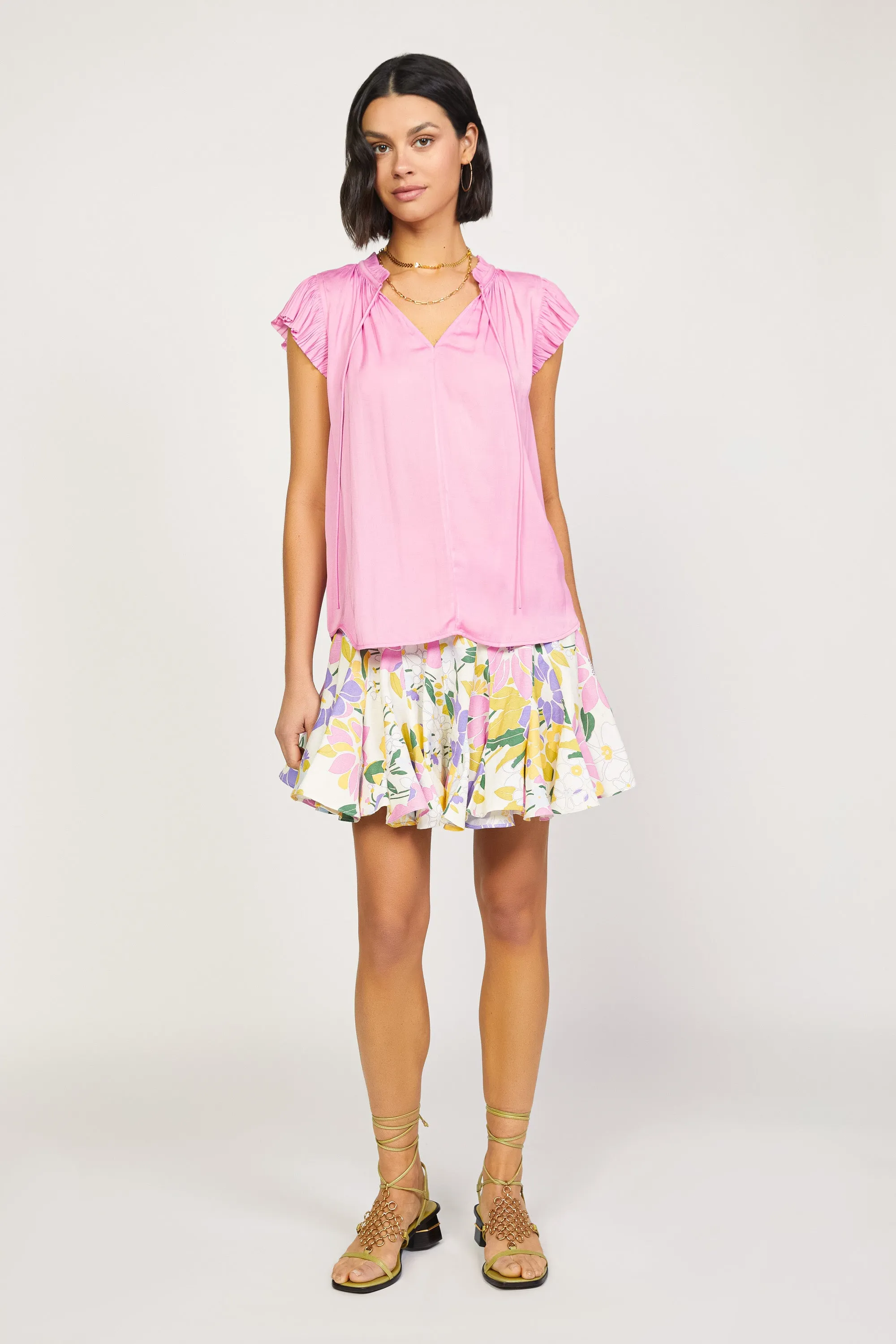 Margot Pleated Sleeve Blouse sold by Current Air