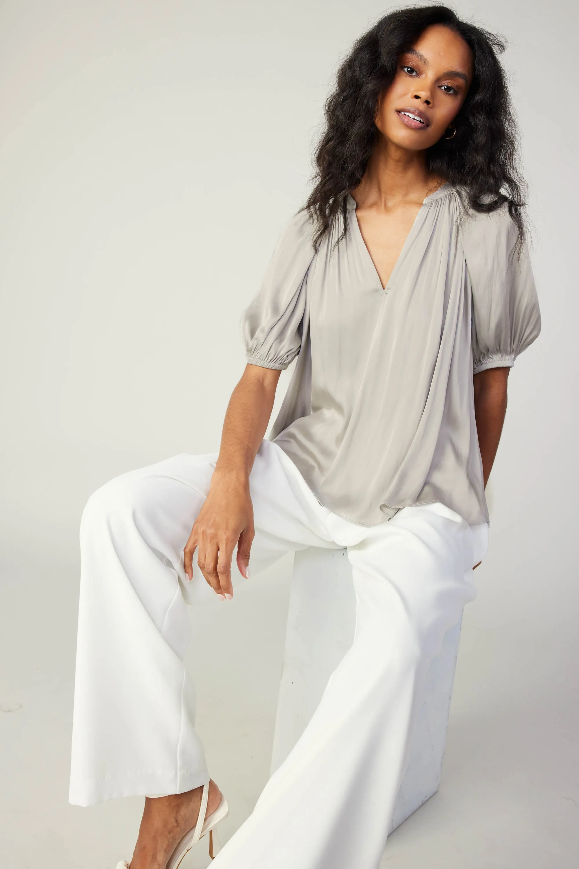 Gathered Neckline Blouse sold by Current Air product image thumbnail 4