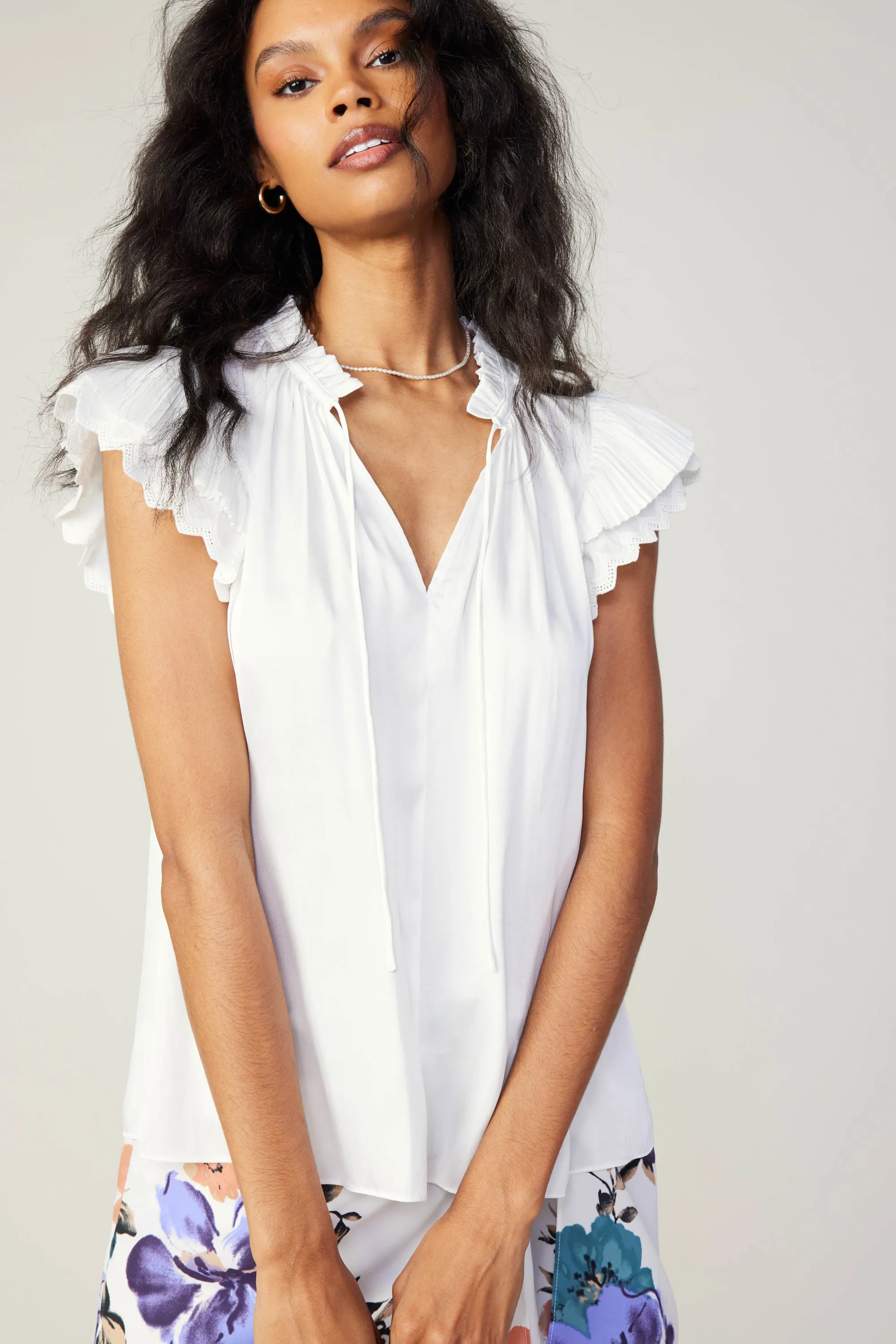 Layered Lace Sleeve Top sold by Current Air