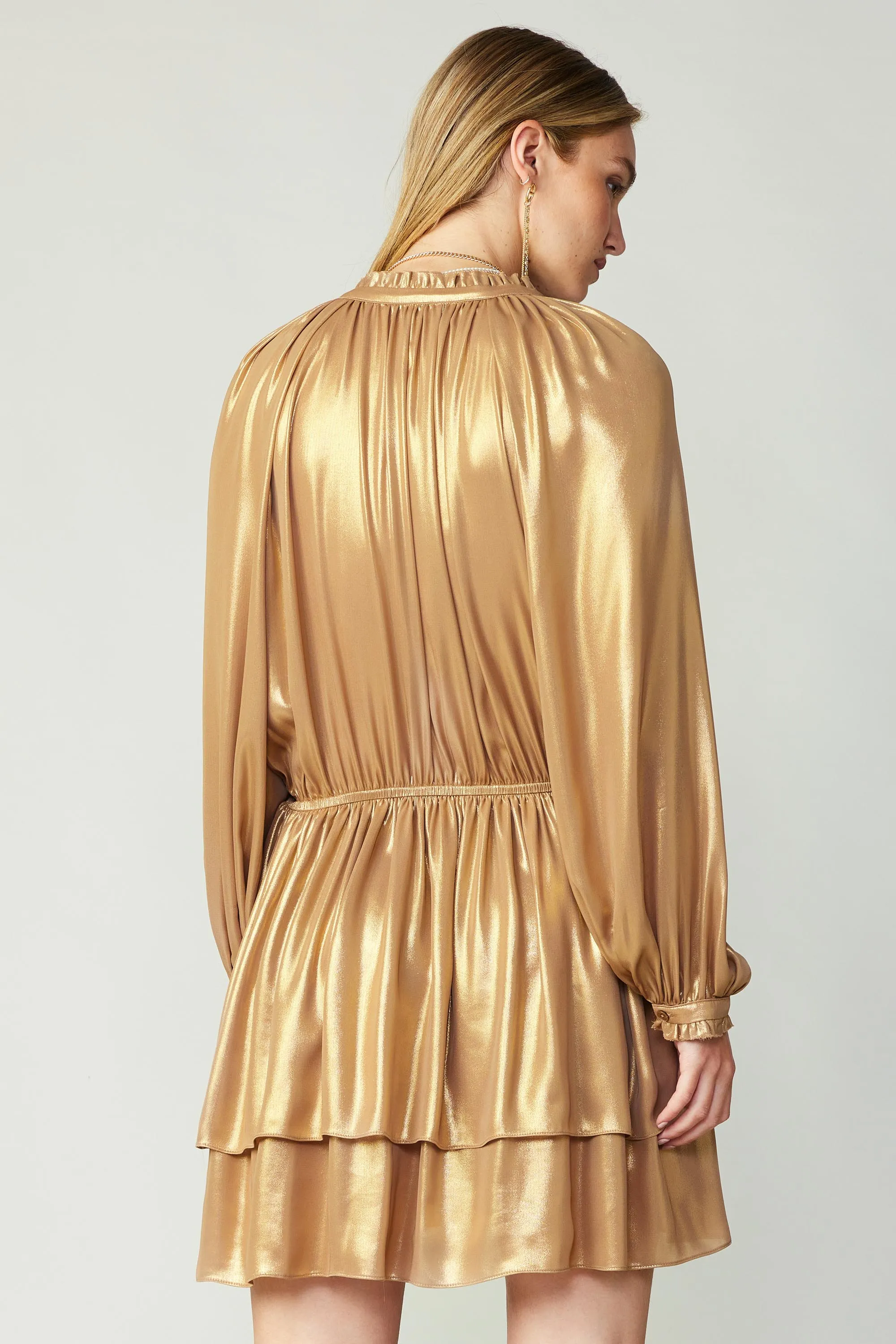 Metallic Tiered Mini Dress sold by Current Air product image thumbnail 4