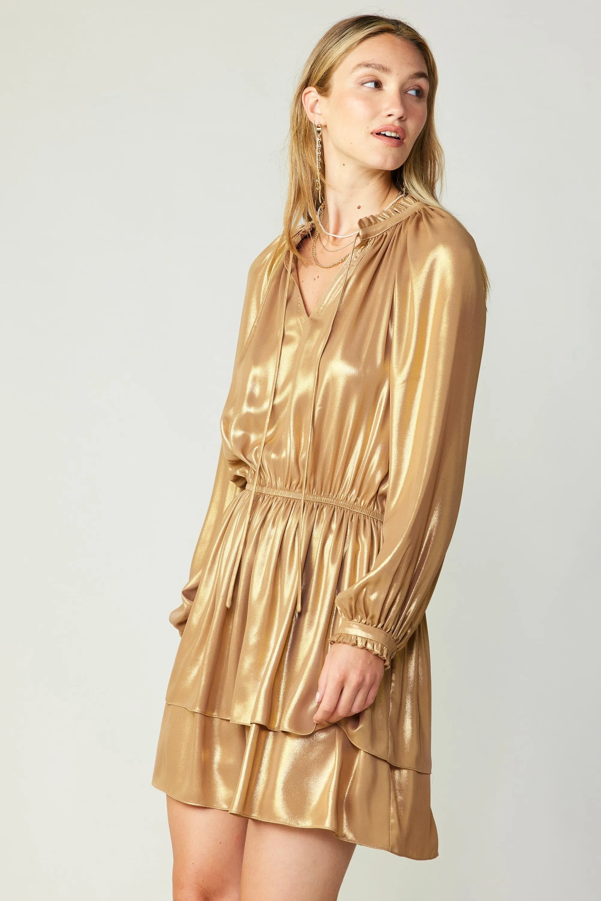 Metallic Tiered Mini Dress sold by Current Air product image thumbnail 2