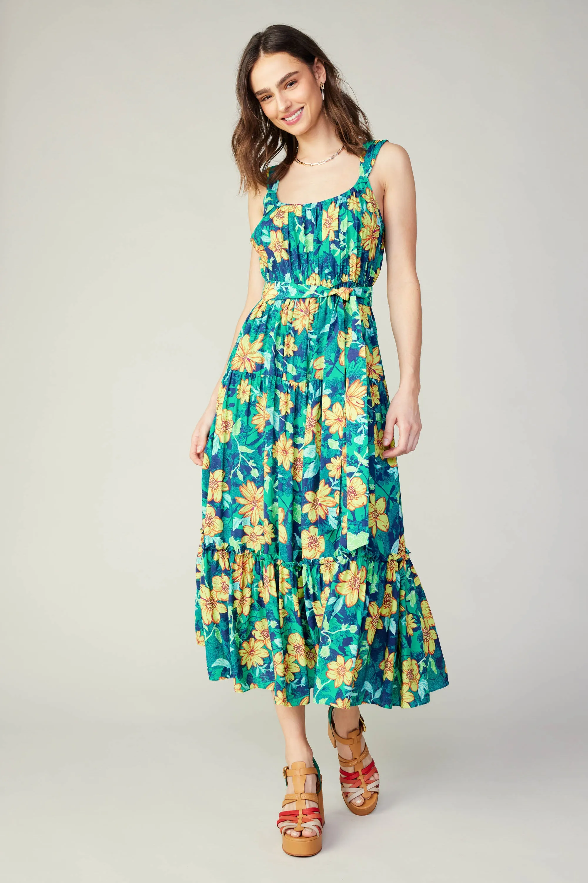 Botanical Tiered Ruffle Dress sold by Current Air product image thumbnail 2