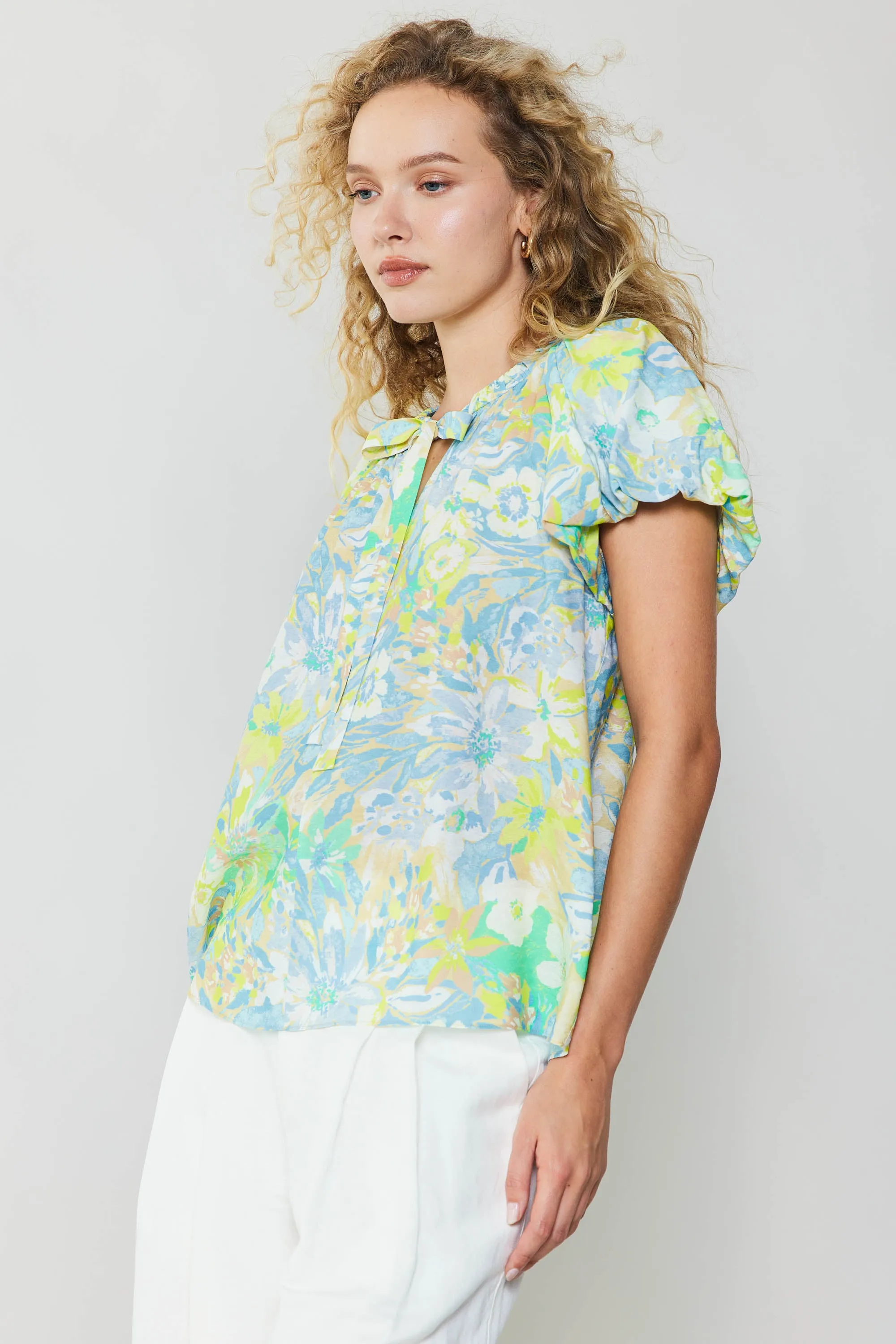 Abstract Floral Print Top sold by Current Air product image thumbnail 3