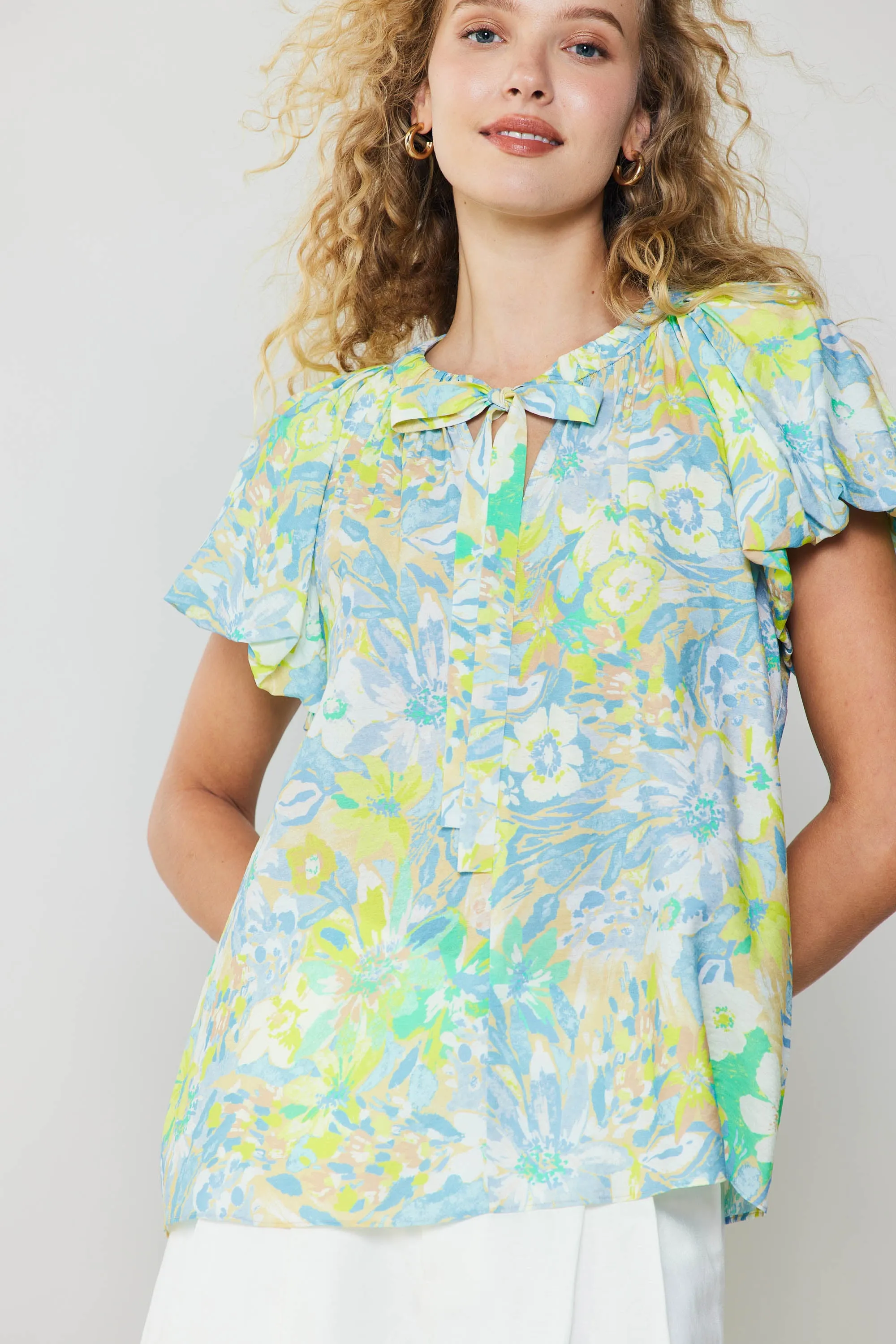 Abstract Floral Print Top sold by Current Air product image thumbnail 2