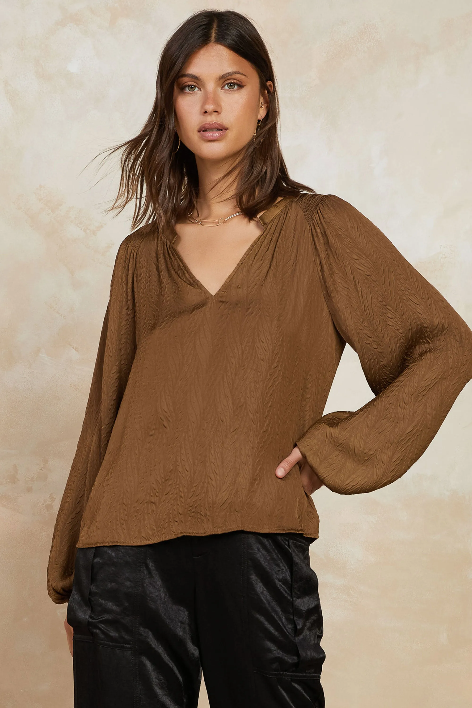 Crinkle Texture Blouse sold by Current Air