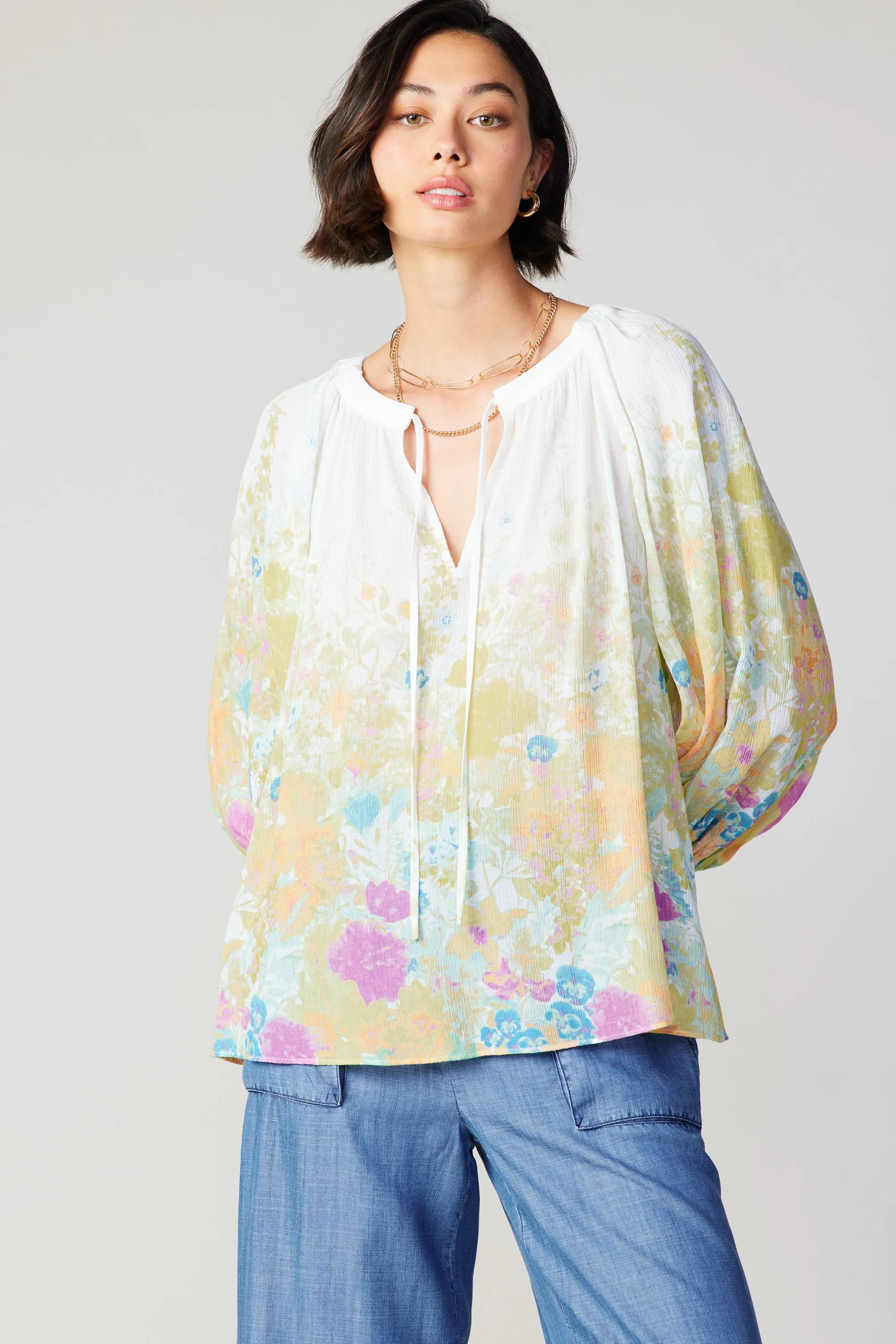 Gradient Floral Motif Blouse sold by Current Air