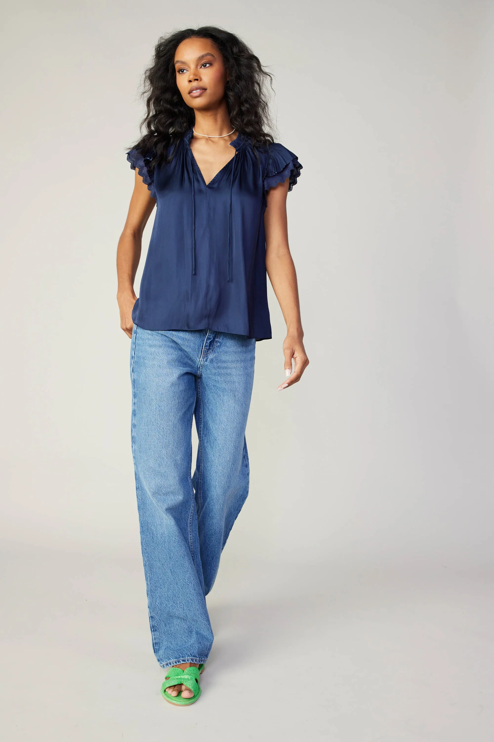 Layered Lace Sleeve Top sold by Current Air product image thumbnail 2