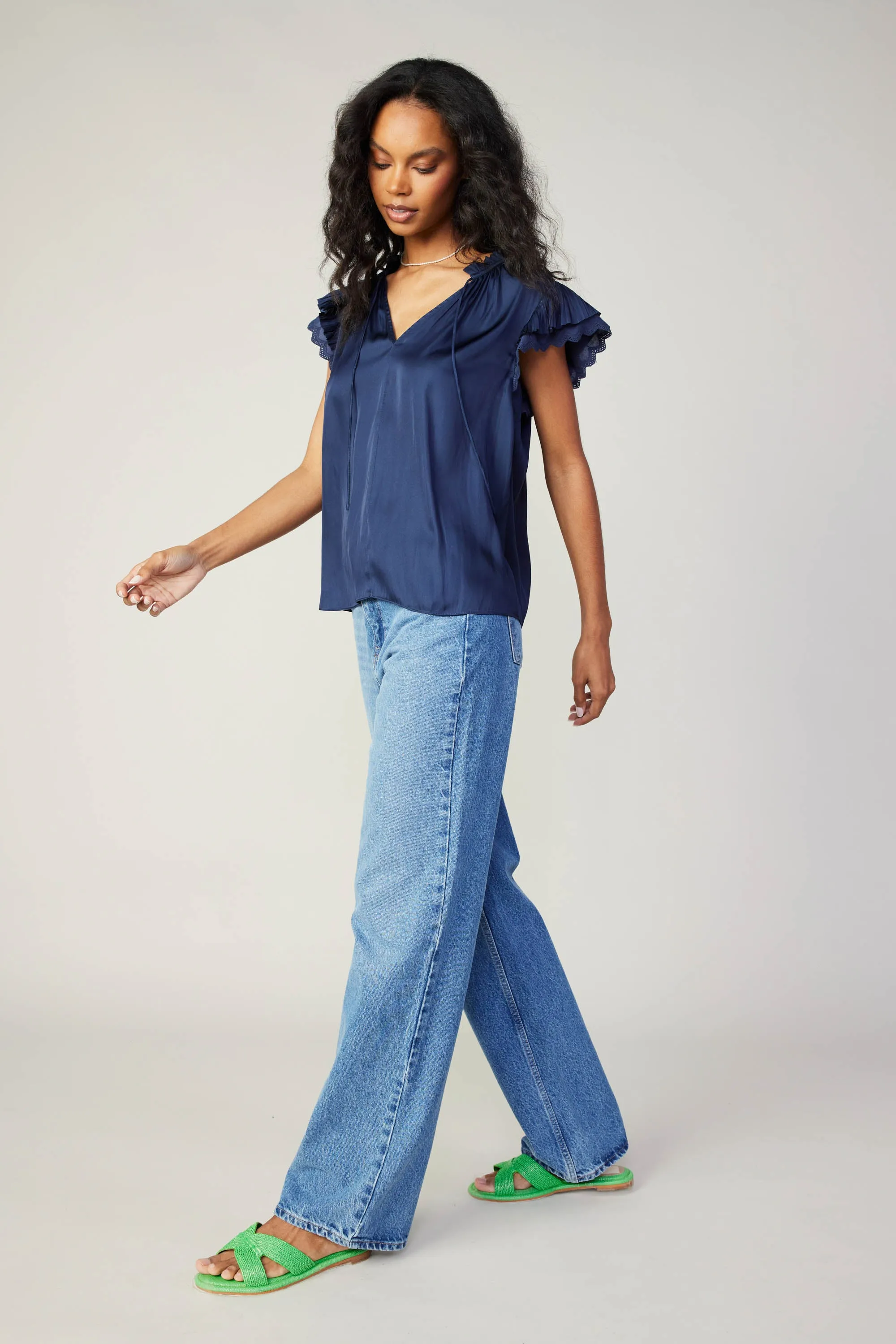 Layered Lace Sleeve Top sold by Current Air product image thumbnail 4