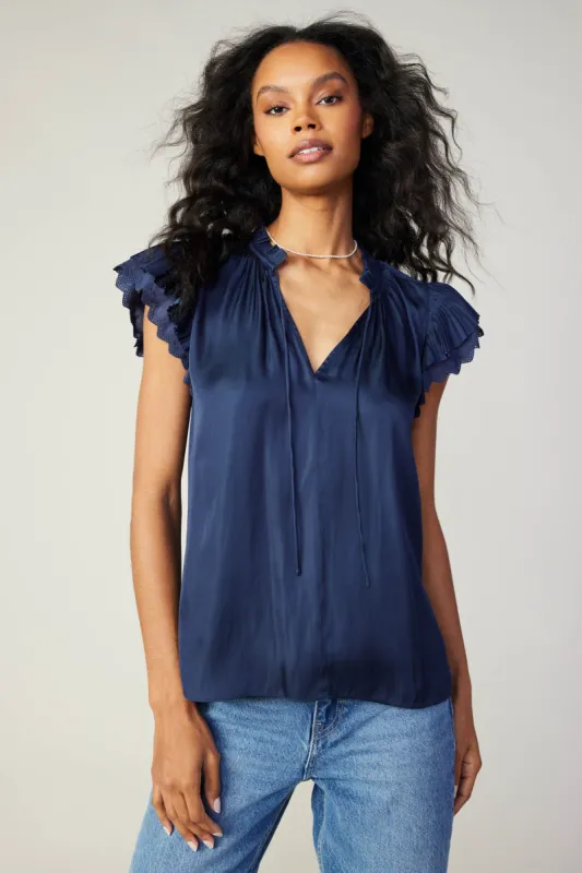 Layered Lace Sleeve Top sold by Current Air