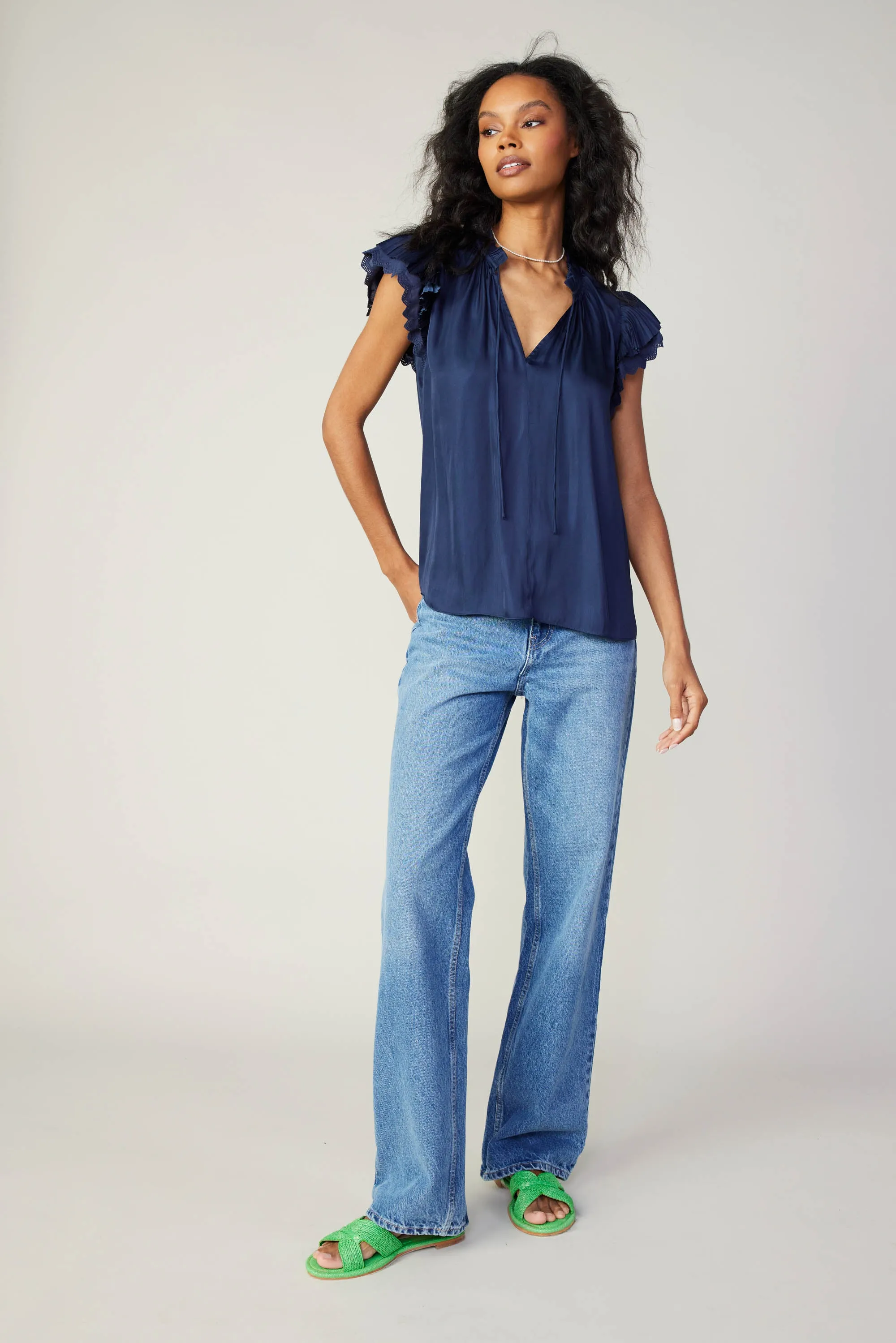 Layered Lace Sleeve Top sold by Current Air product image thumbnail 3