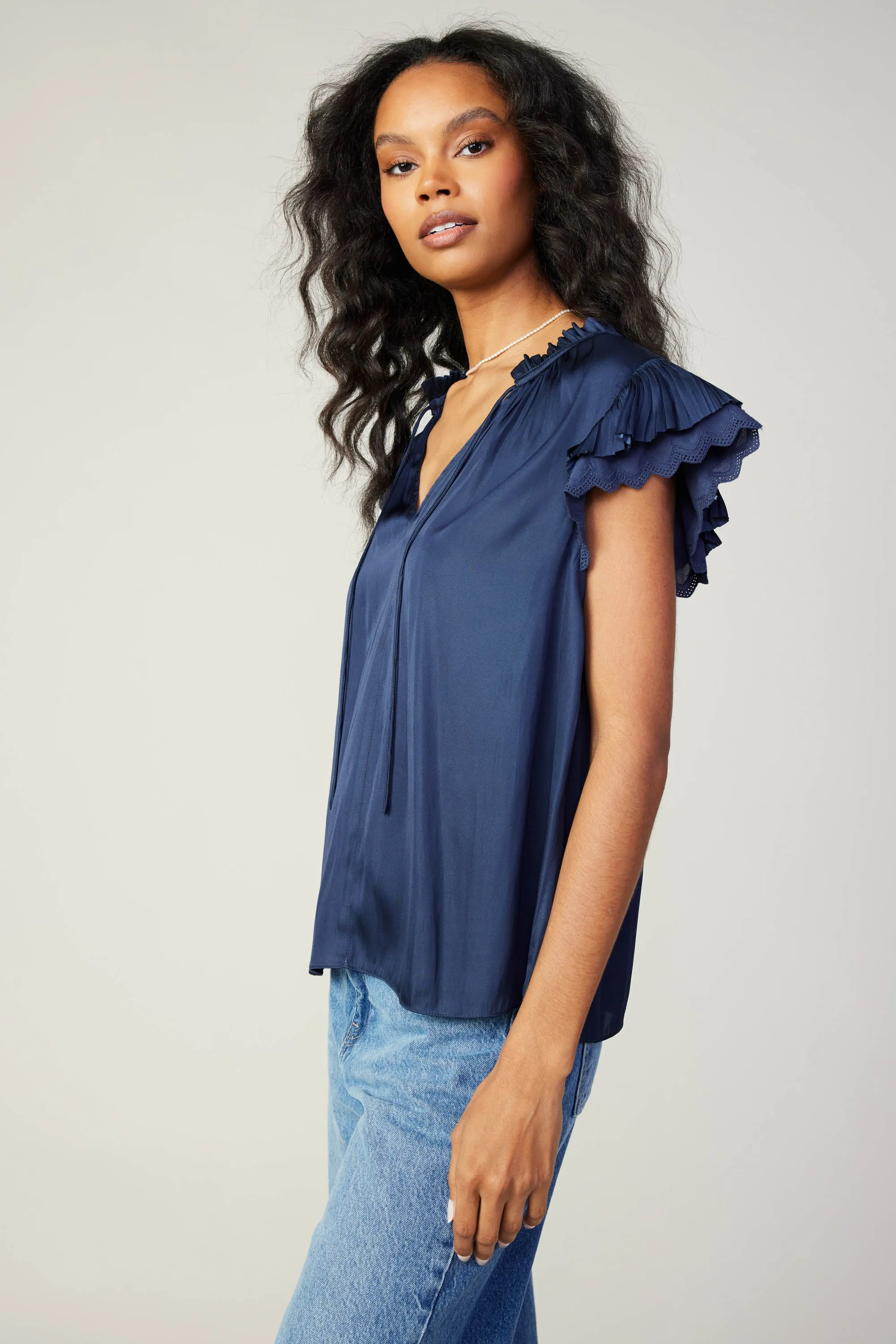Layered Lace Sleeve Top sold by Current Air product image thumbnail 5