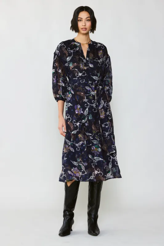 Navy Floral Midi Dress sold by Current Air