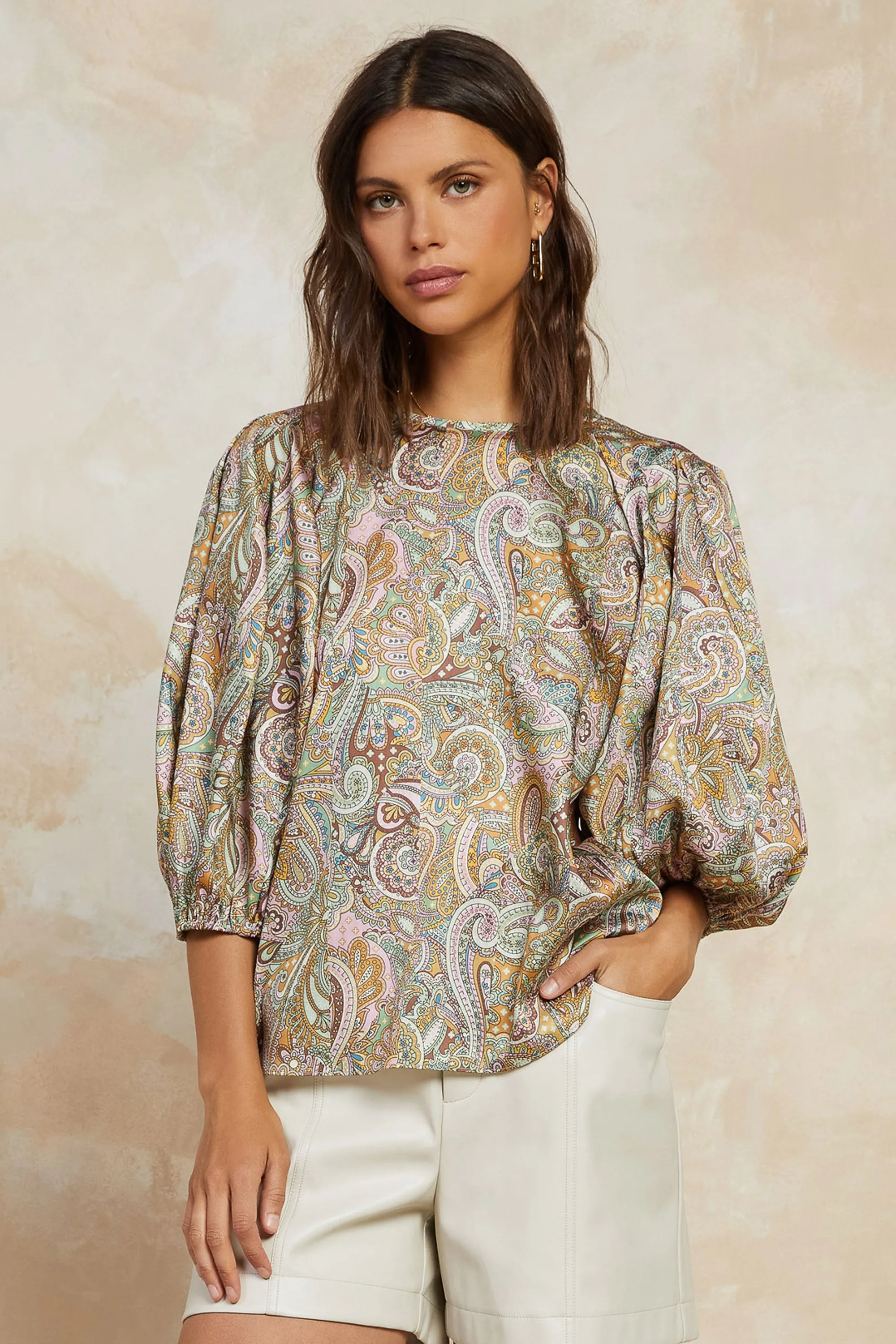 Paisley Round Neck Blouse sold by Current Air