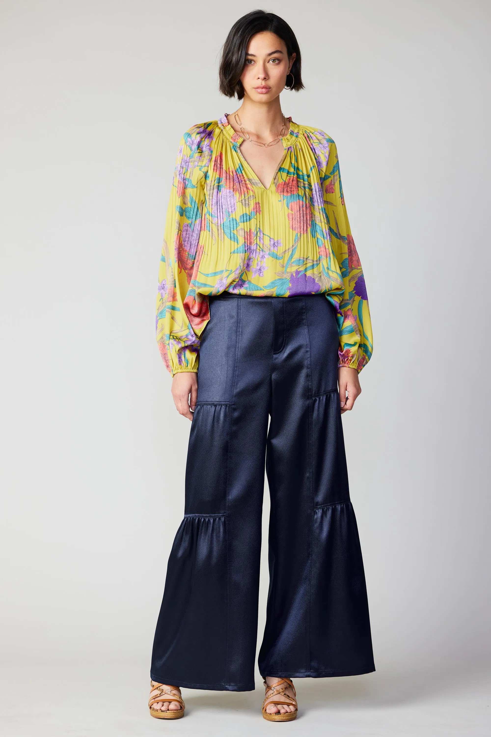 Floral Print Pleated Blouse sold by Current Air product image thumbnail 3