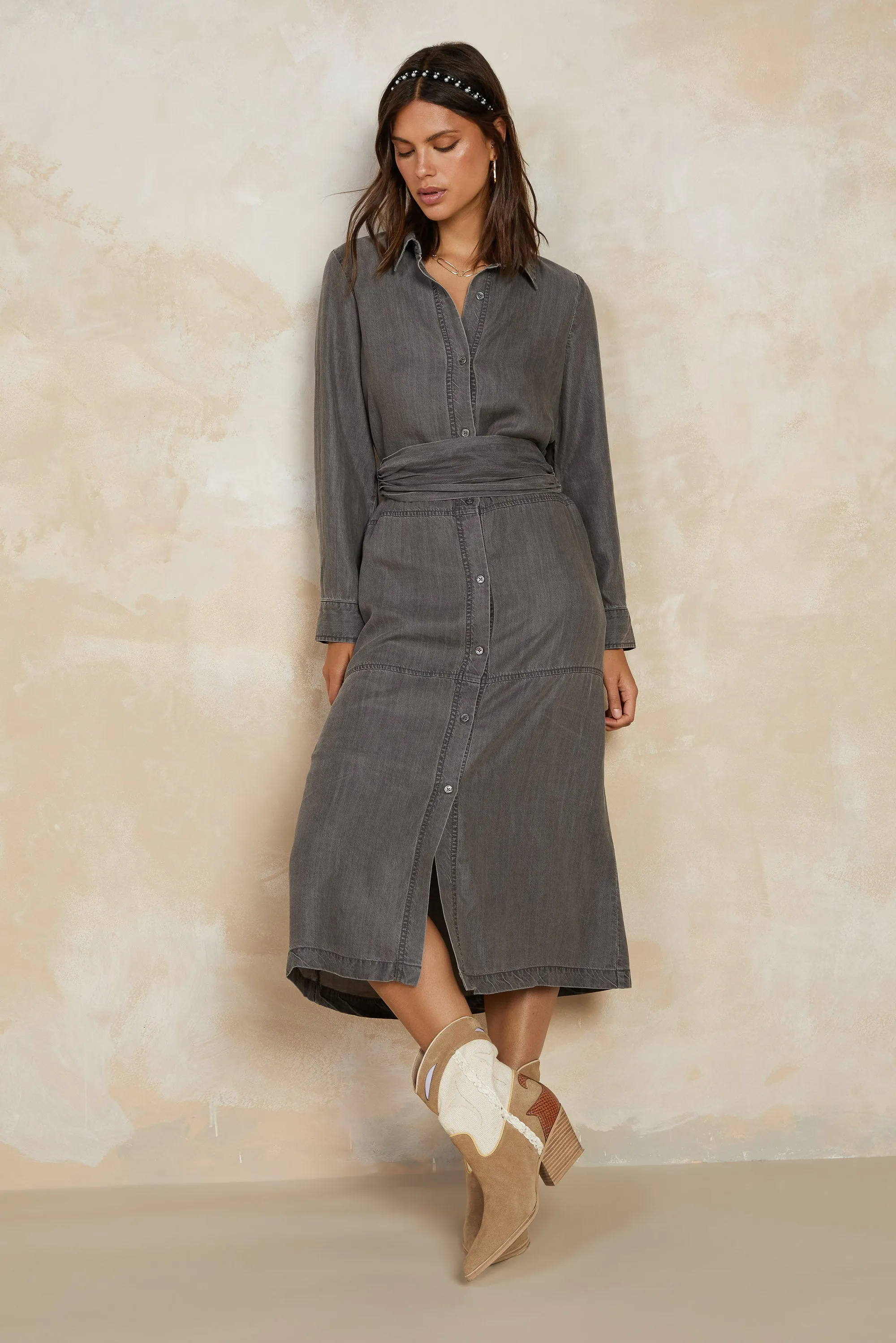 Chambray Shirt Dress sold by Current Air product image thumbnail 3