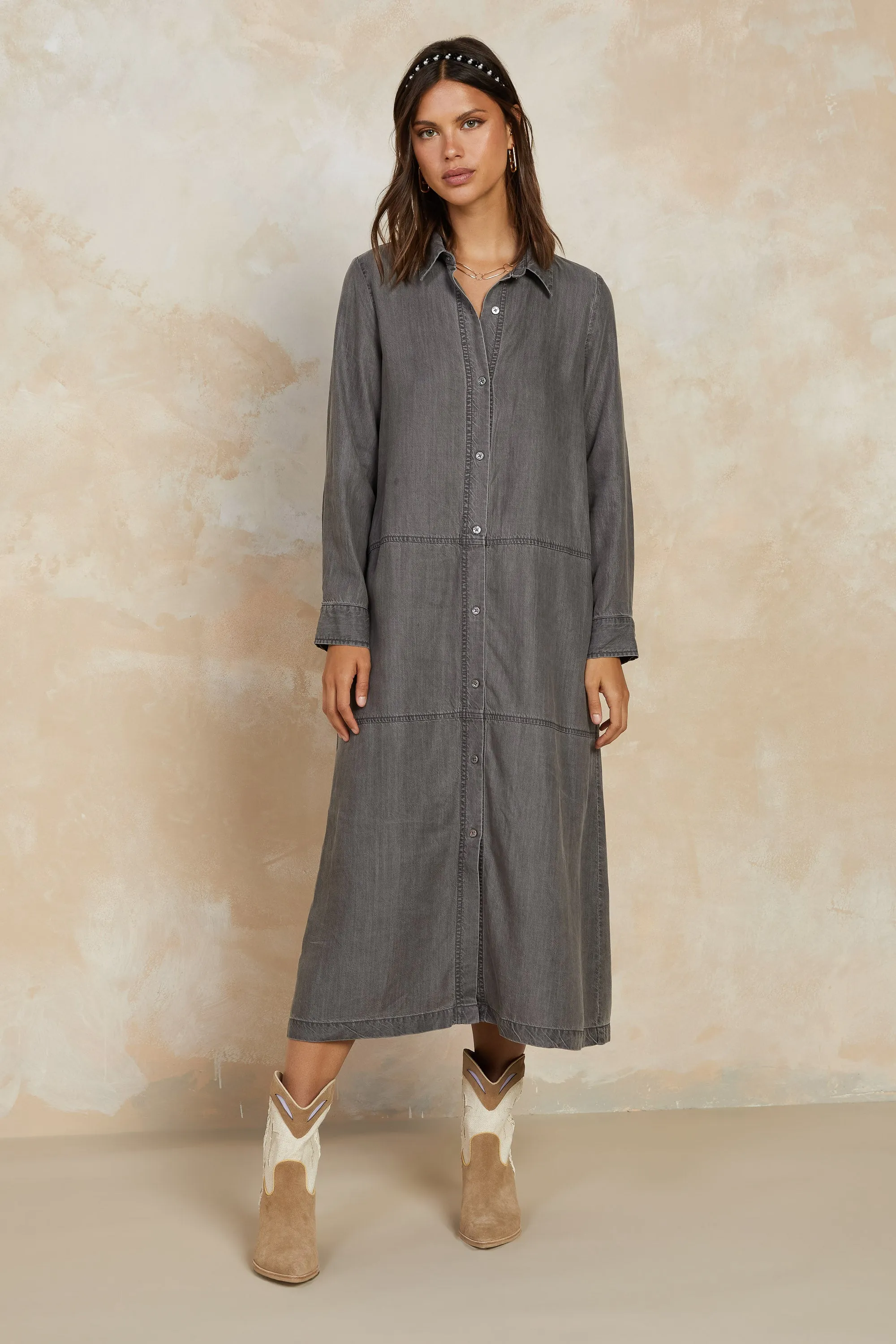 Chambray Shirt Dress sold by Current Air product image thumbnail 2