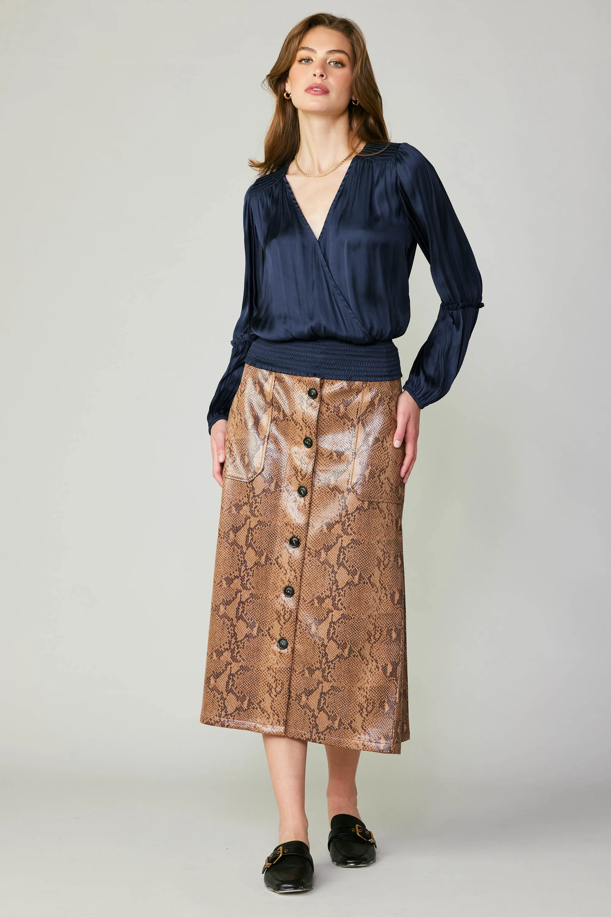 Pleated Surplice Blouse sold by Current Air product image thumbnail 3