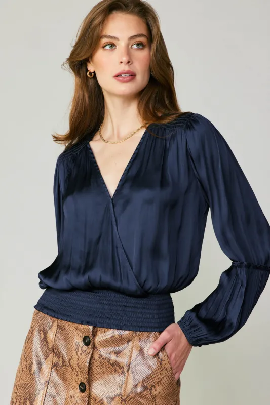 Pleated Surplice Blouse sold by Current Air