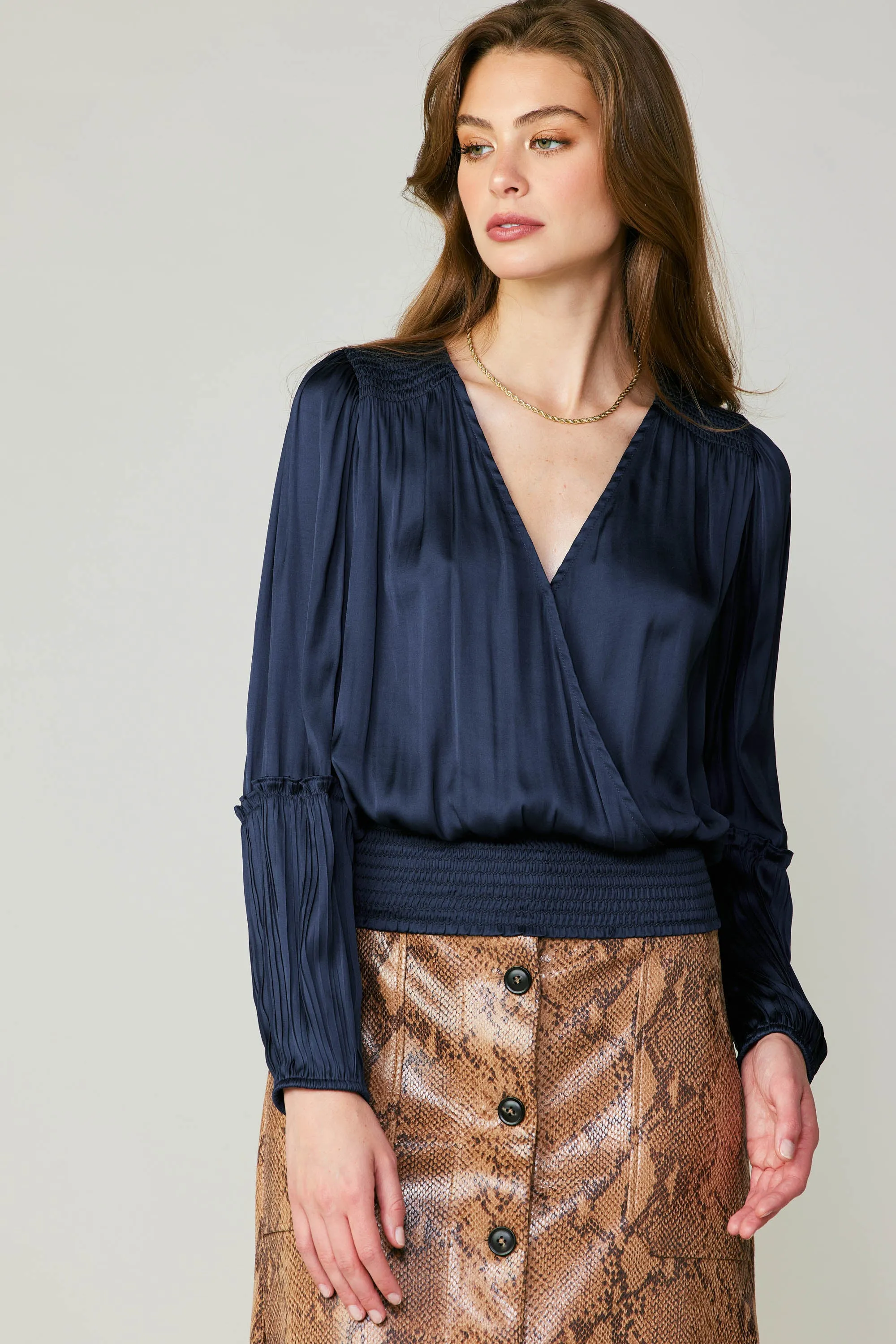 Pleated Surplice Blouse sold by Current Air product image thumbnail 2