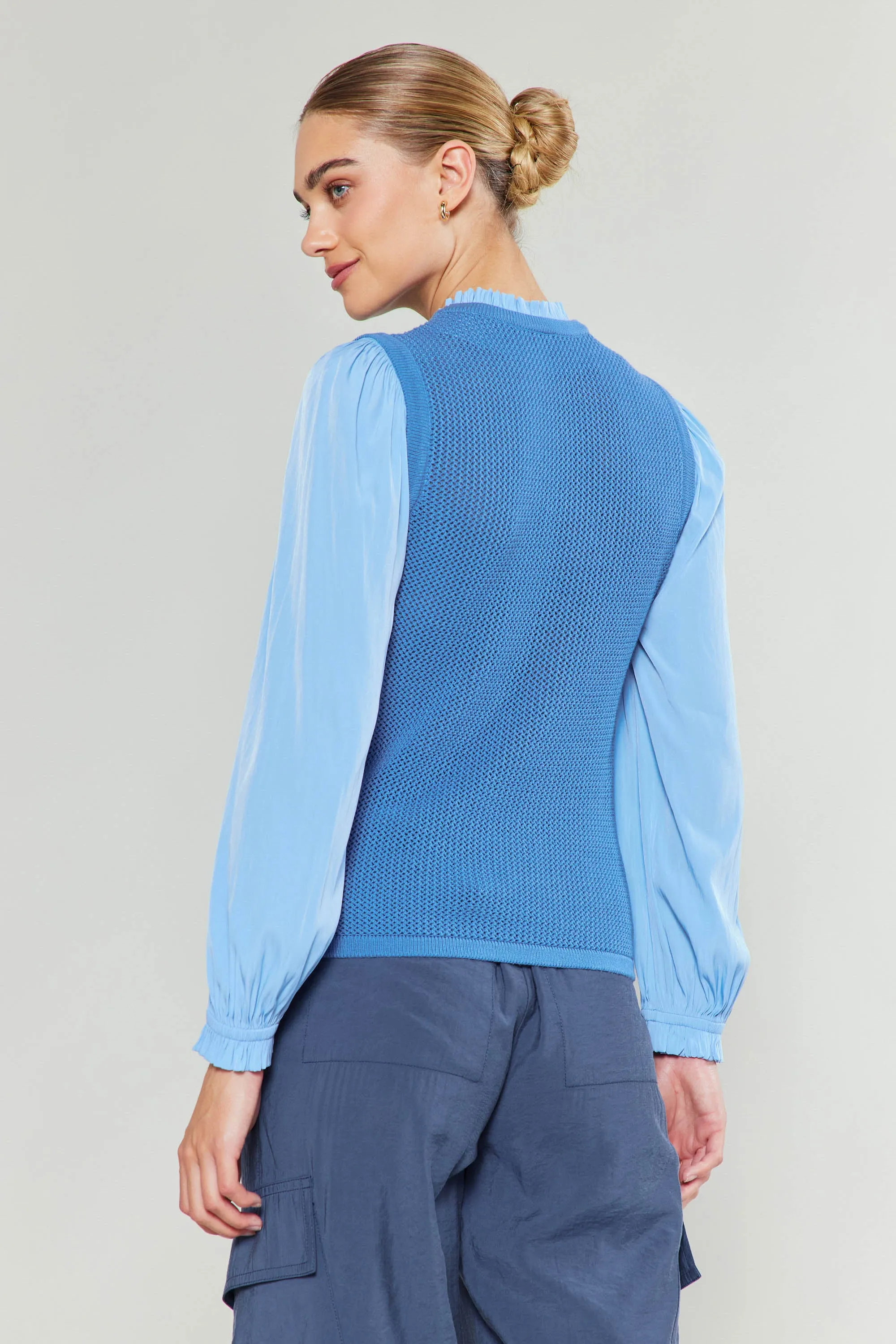 Contrast Sleeve Sweater Top sold by Current Air product image thumbnail 3