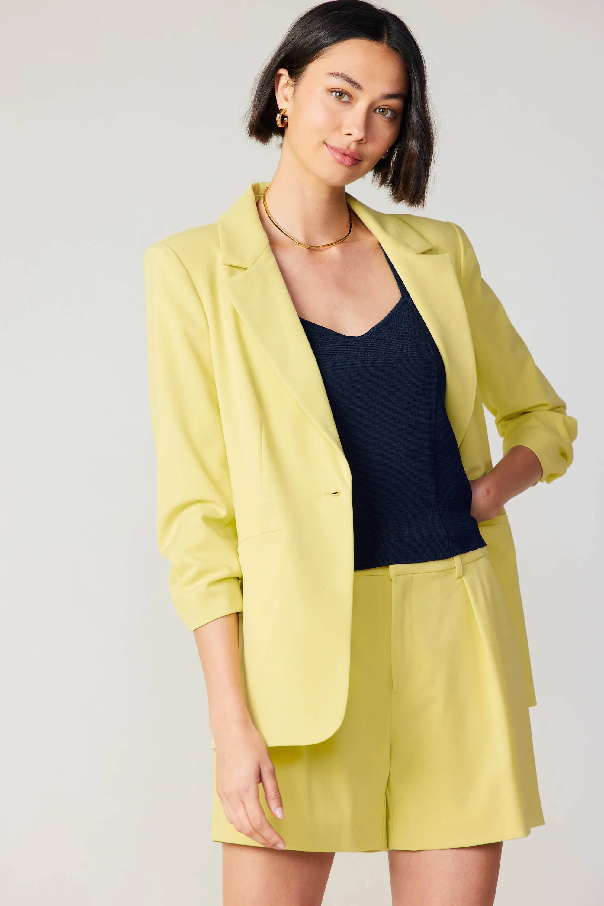Ruched Sleeve Blazer sold by Current Air product image thumbnail 4