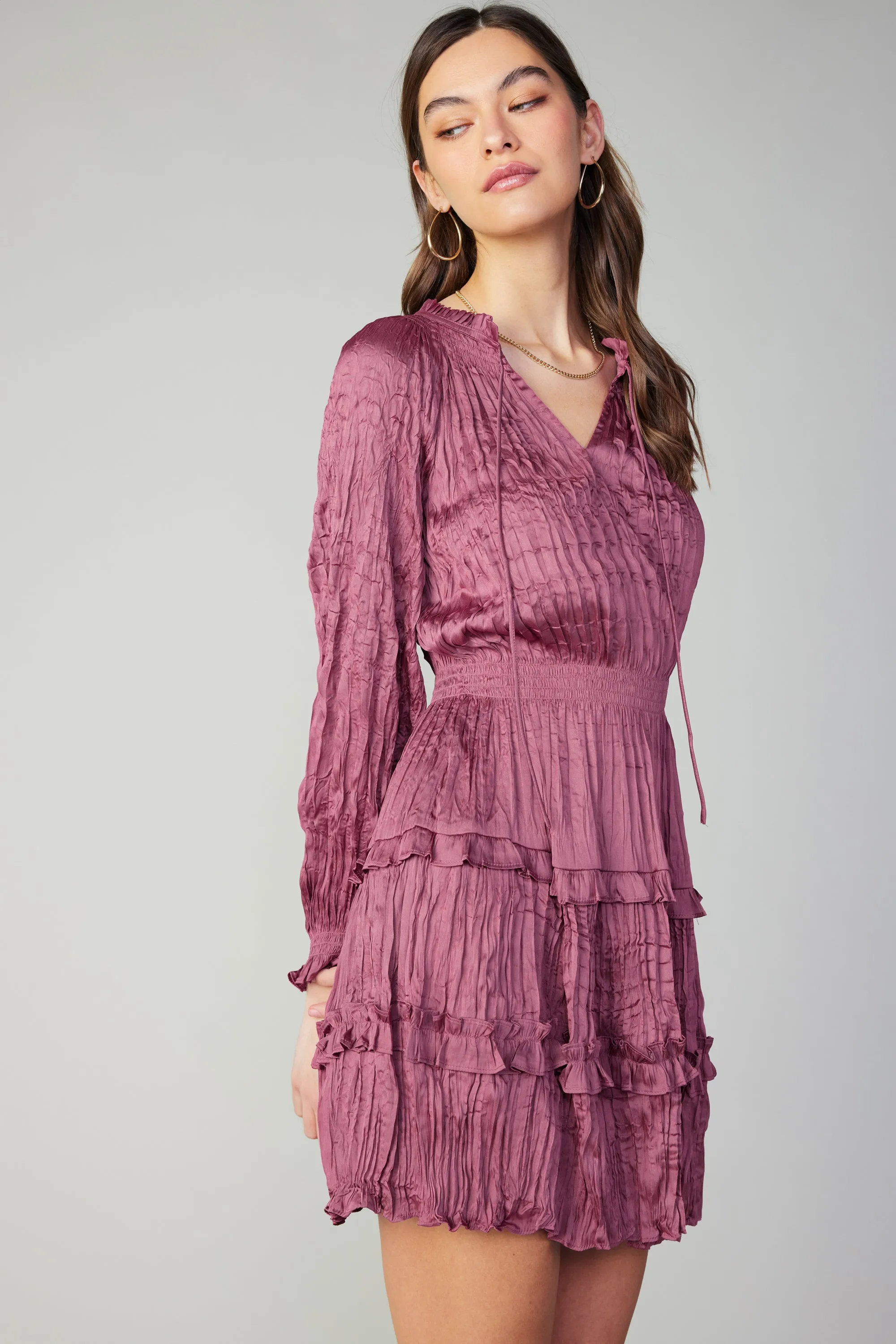 Crinkled Ruffle Mini Dress sold by Current Air