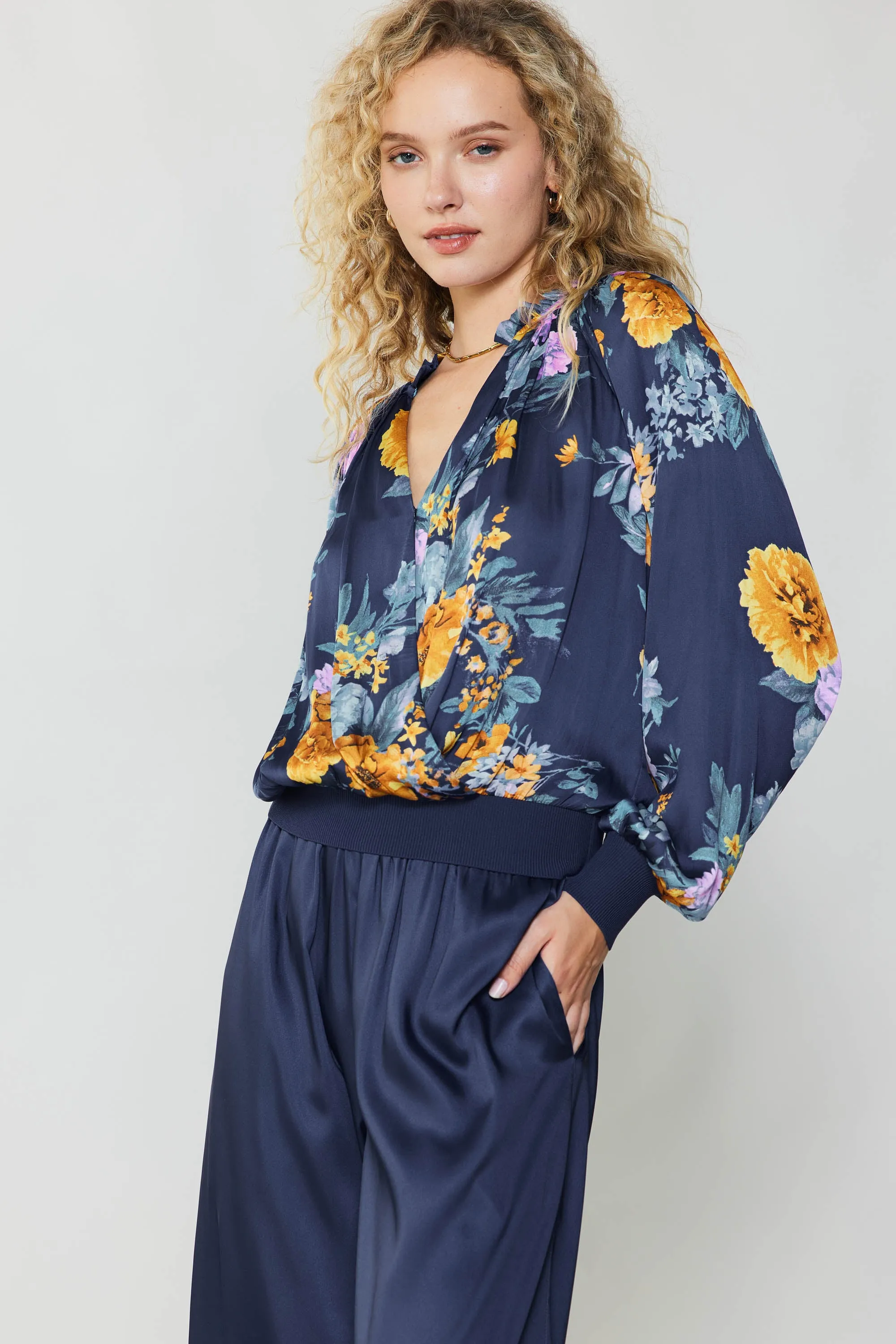 Floral Motif Surplice Blouse sold by Current Air product image thumbnail 2